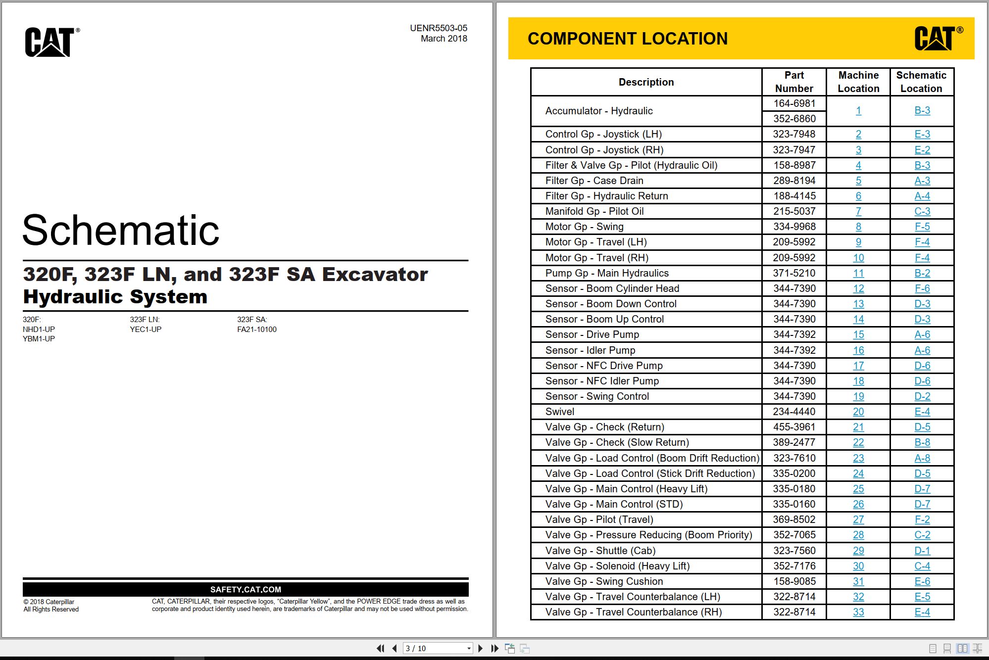 CAT Excavator 323F SA Electrical Hydraulic Schematic (1)