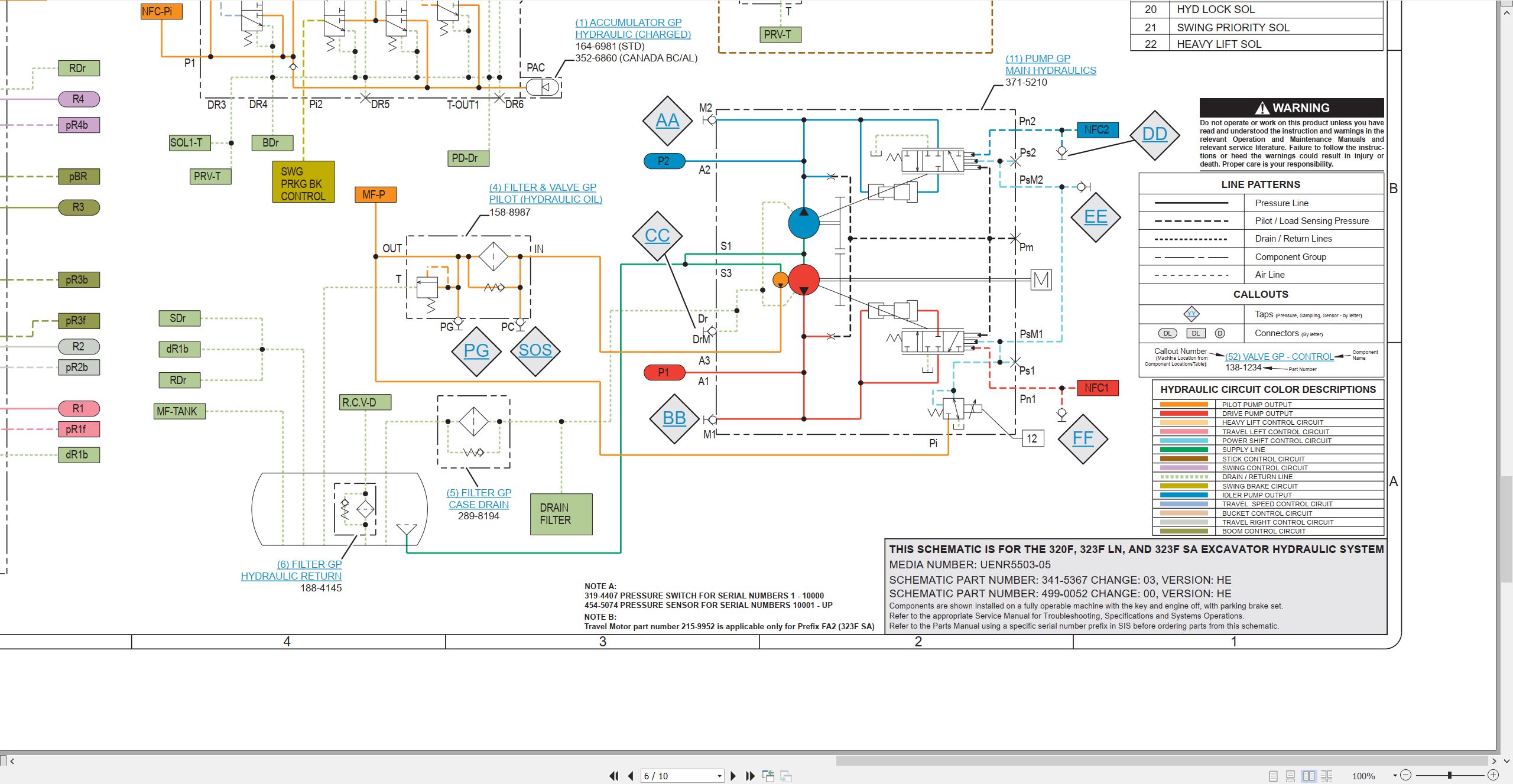 CAT Excavator 323F SA Electrical Hydraulic Schematic (2)