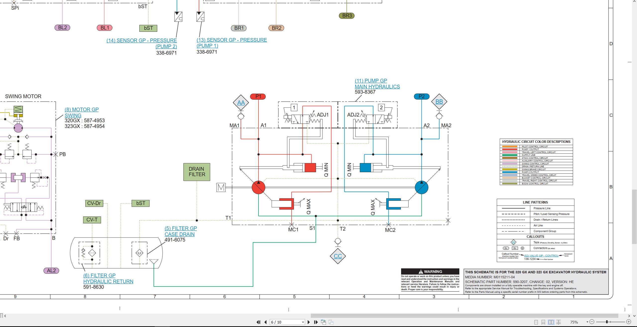 CAT Excavator 323GX Hydraulic Schematic (2)