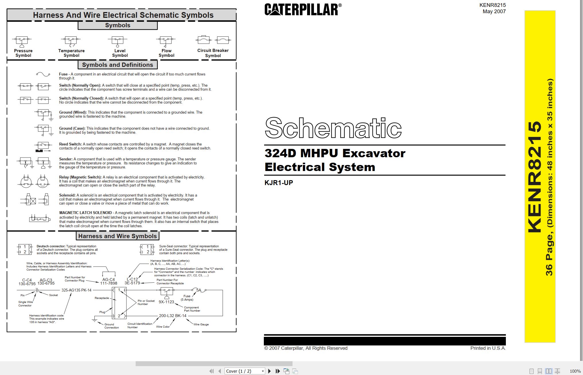 CAT Excavator 324D MHPU Electrical Hydraulic Schematic (1)