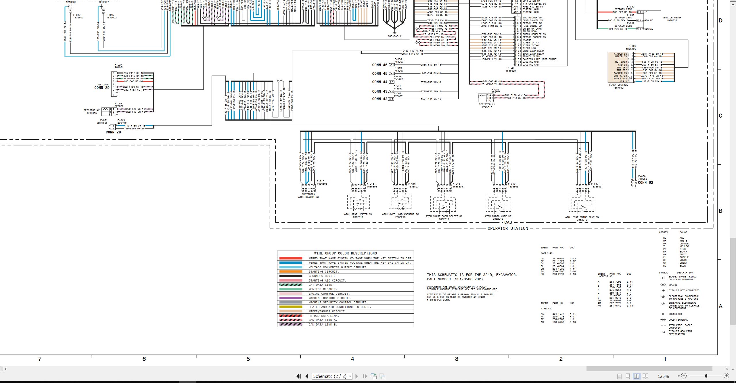 CAT Excavator 324D MHPU Electrical Hydraulic Schematic (2)