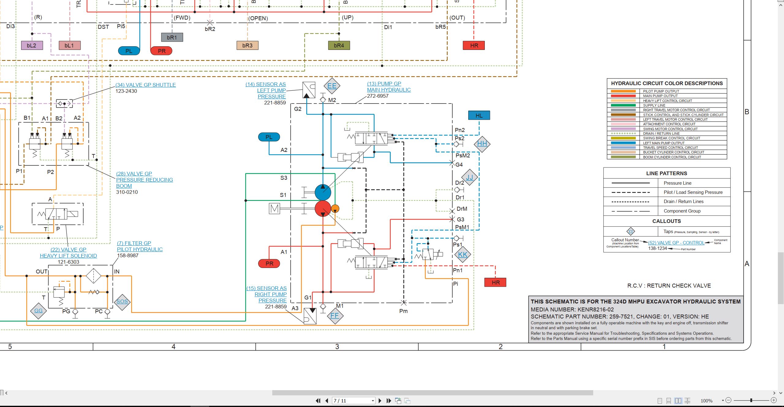 CAT Excavator 324D MHPU Electrical Hydraulic Schematic (3)