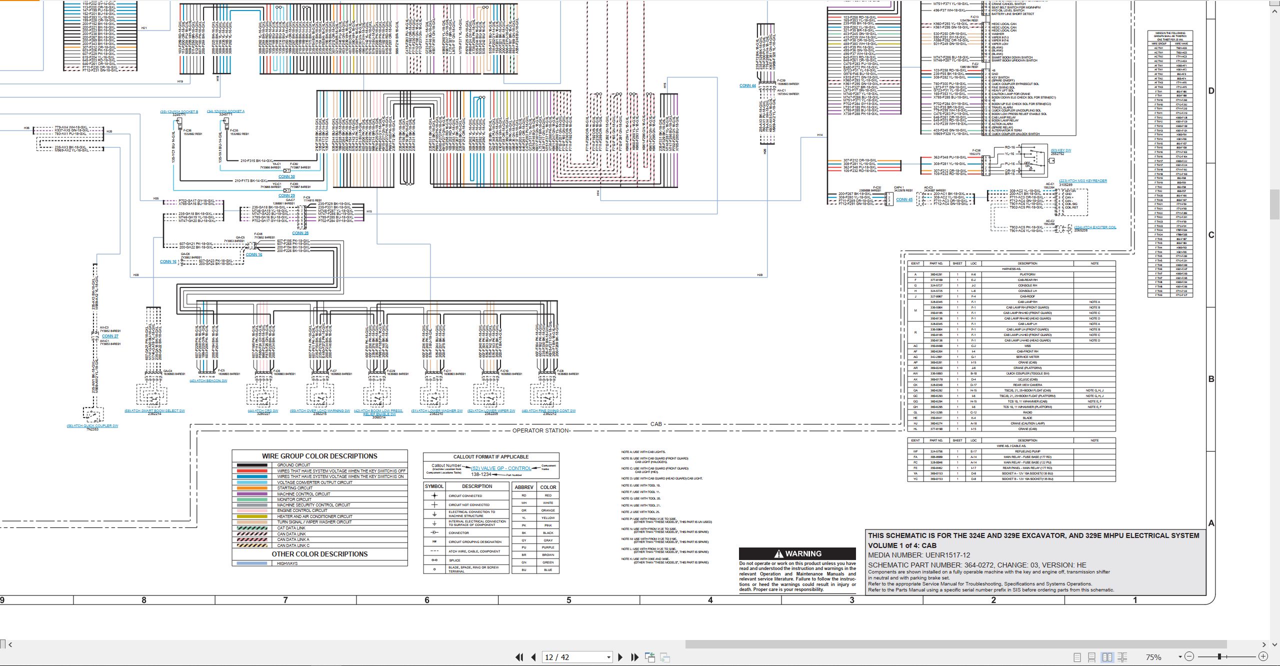 CAT Excavator 324E Electrical Hydraulic Schematic (2)