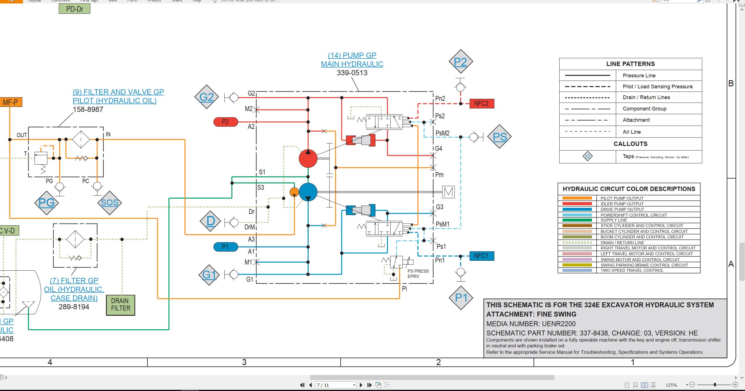 CAT Excavator 324E Electrical Hydraulic Schematic (3)