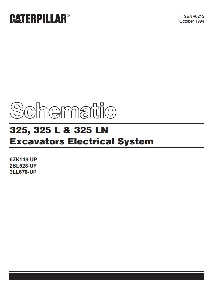 CAT Excavator 325 325 L 325 LN Electrical Schematic SENR6213 00 1994 (1)