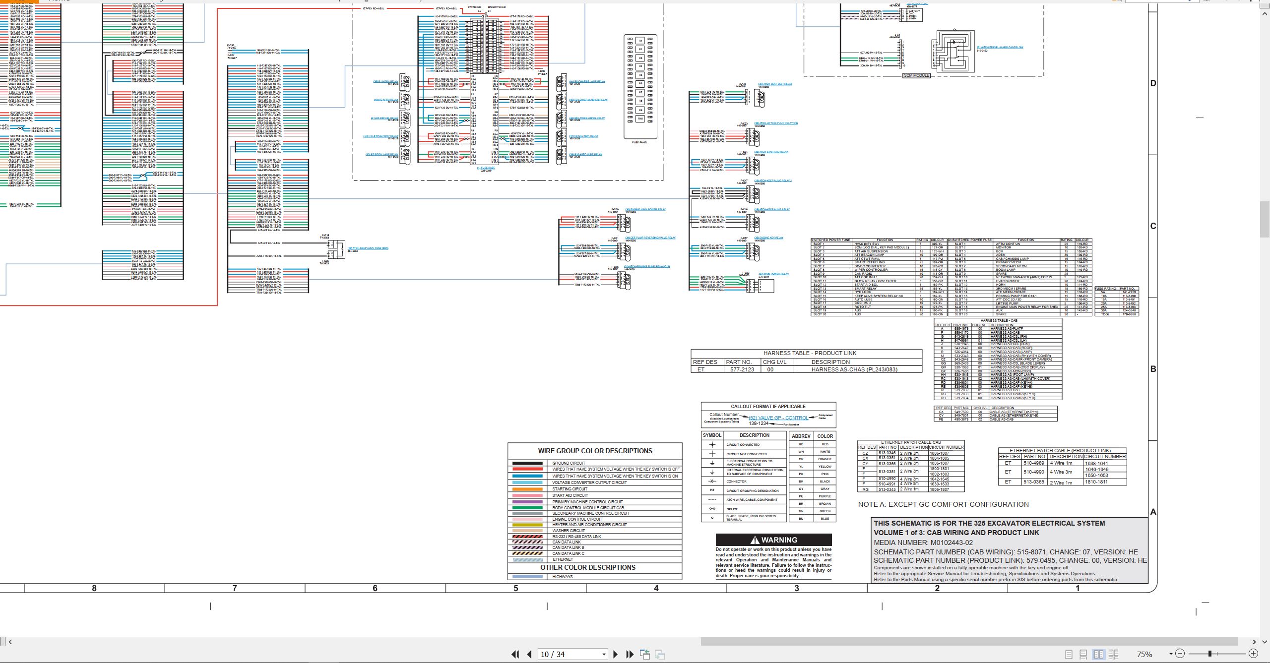 CAT Excavator 325 Electrical Hydraulic Schematic (2)