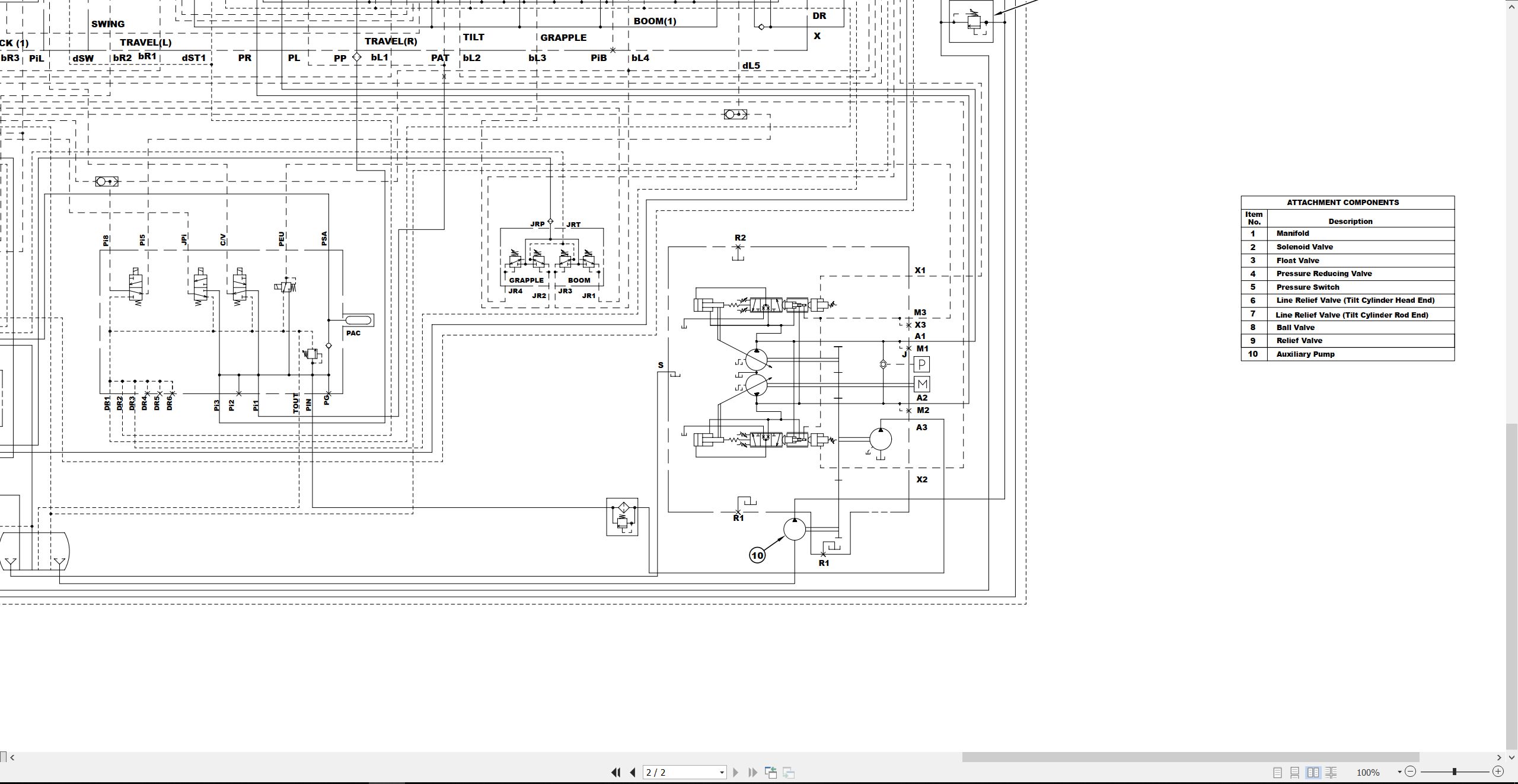 CAT Excavator 325B Electrical Hydraulic Schematic (3)