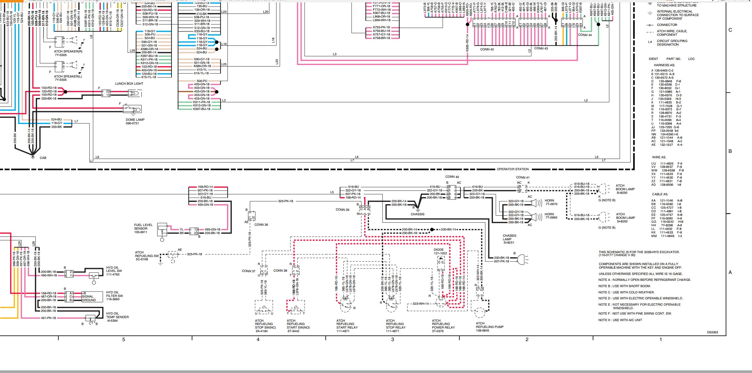 CAT Excavator 325B L 325B LN Electrical Schematic SENR9293 00 1996 (2)
