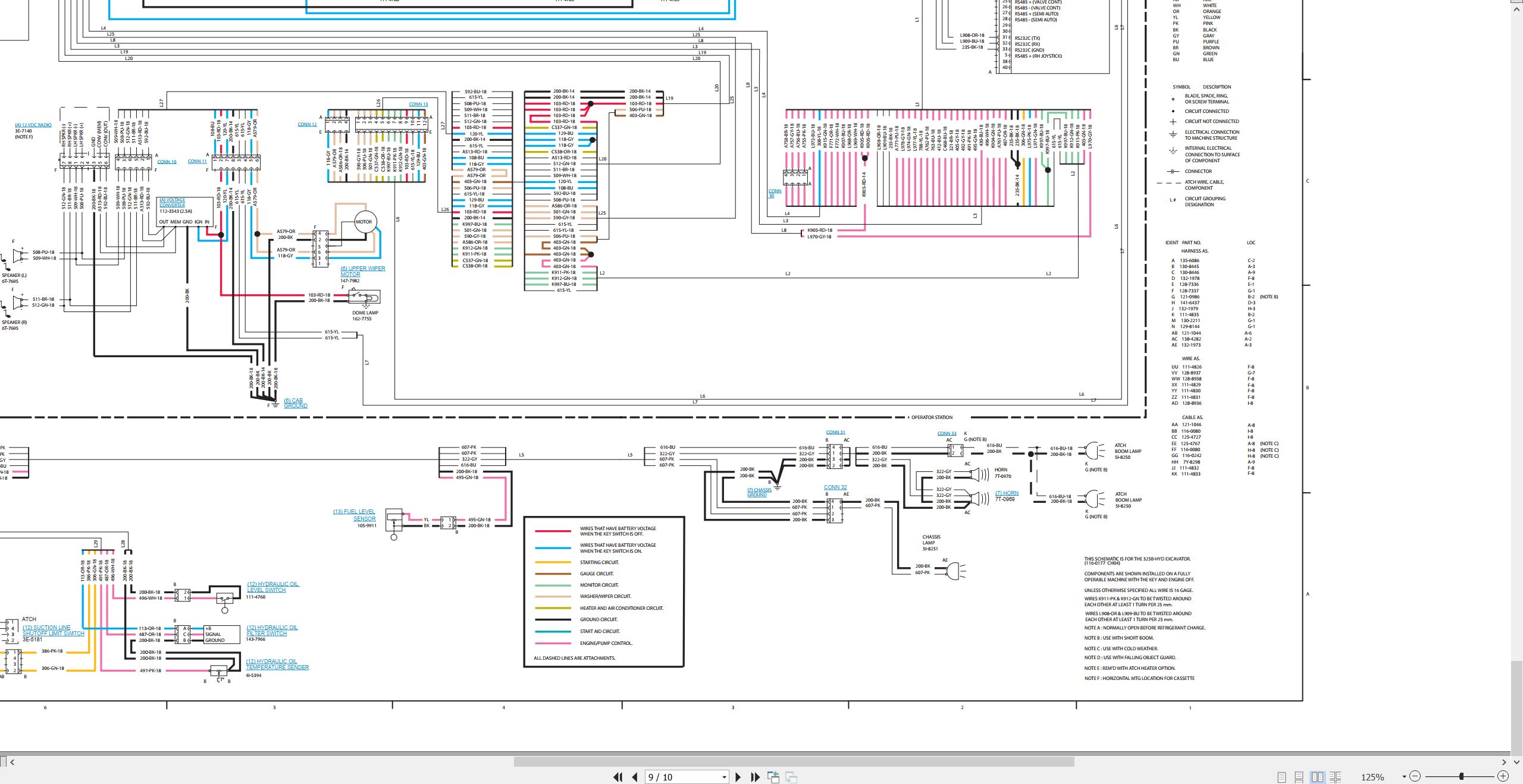 CAT Excavator 325B L Electrical Schematic (2)
