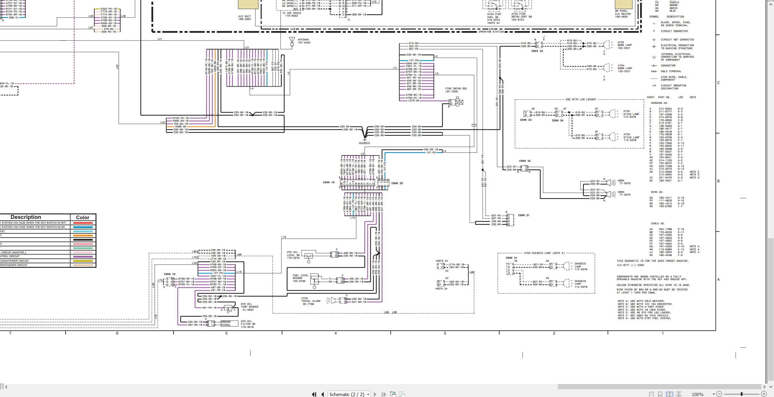 CAT Excavator 325C Electrical Hydraulic Schematic (2)