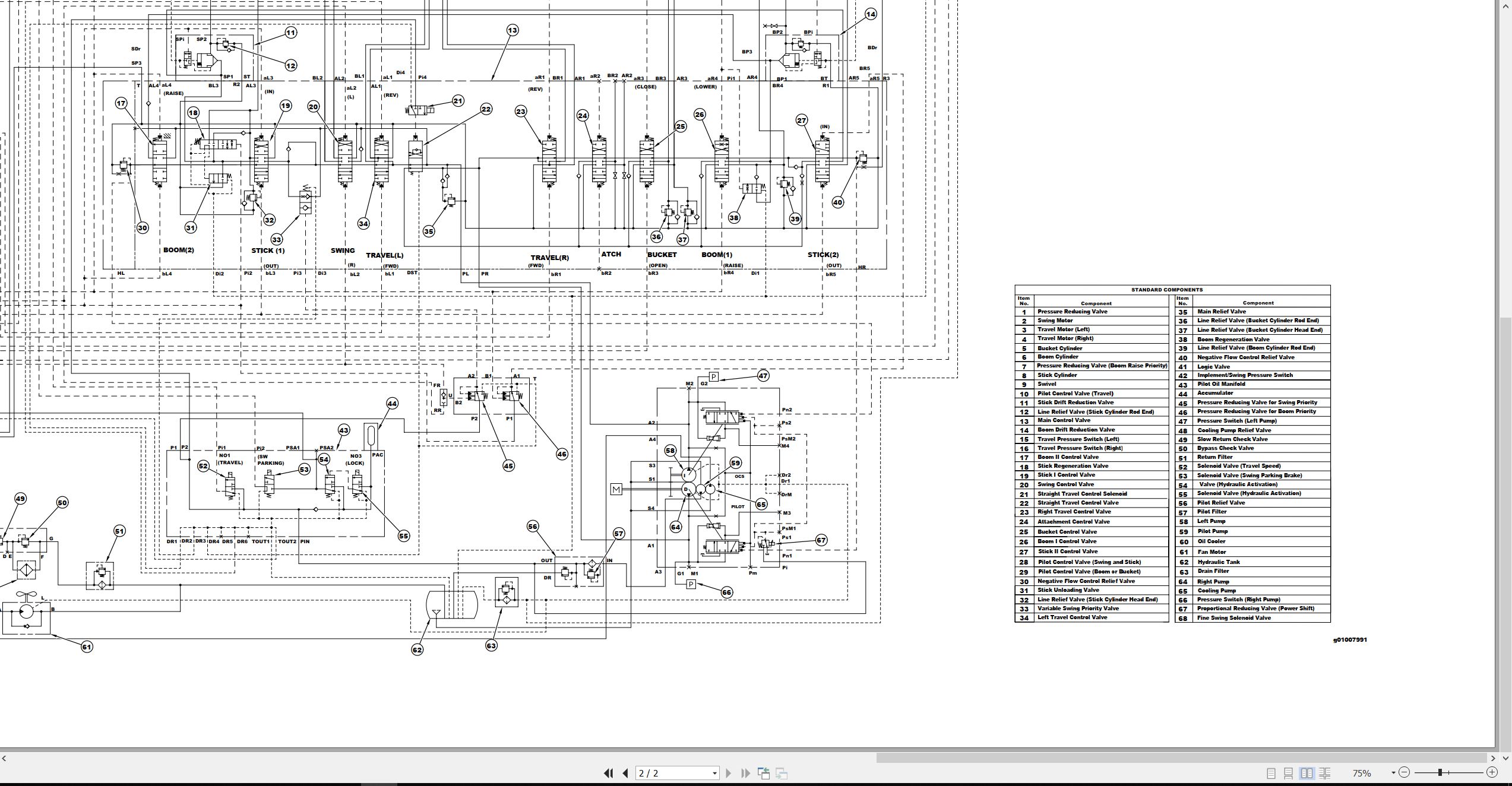 CAT Excavator 325C Electrical Hydraulic Schematic (3)