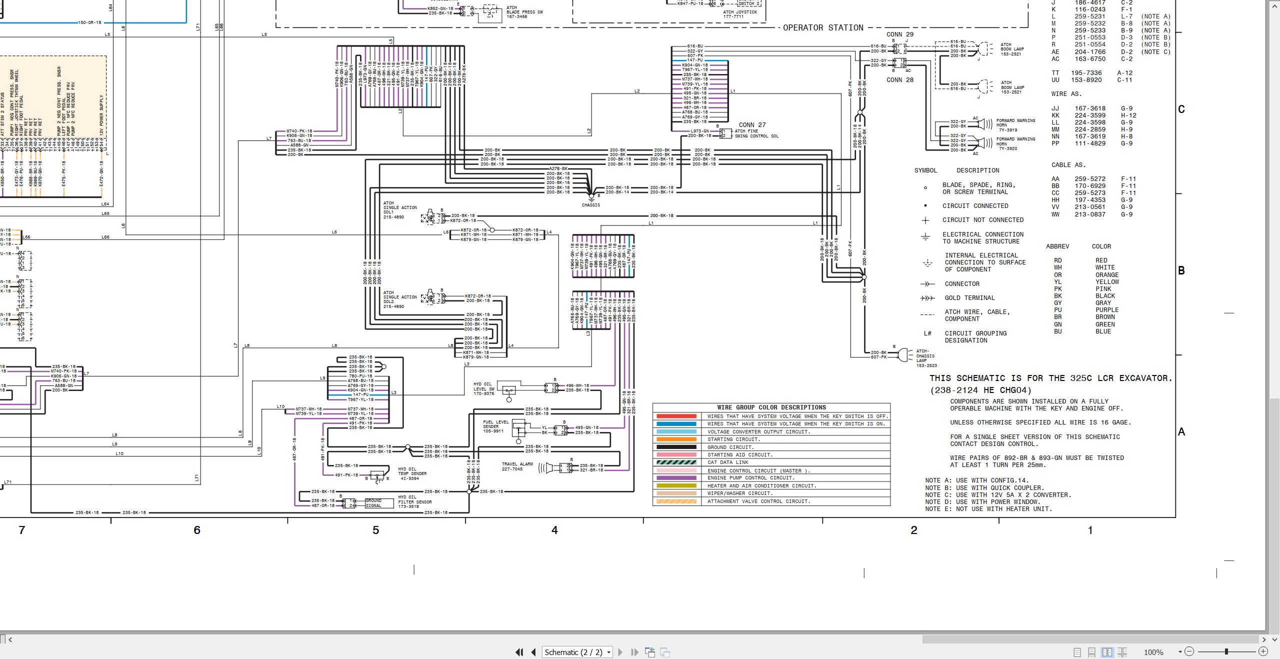 CAT Excavator 325C LCR Electrical Hydraulic Schematic (2)