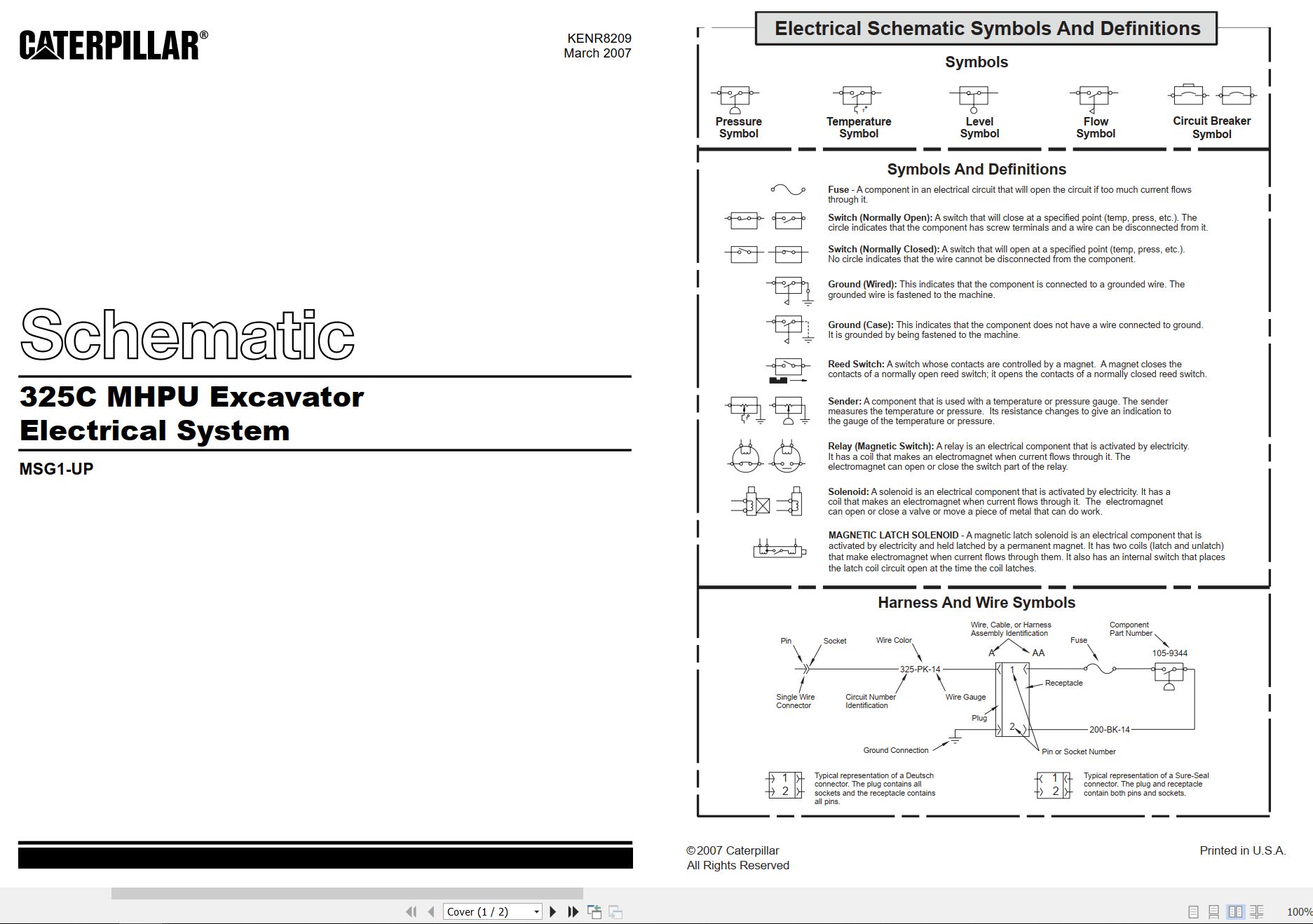 CAT Excavator 325C MHPU Electrical Hydraulic Schematic (1)