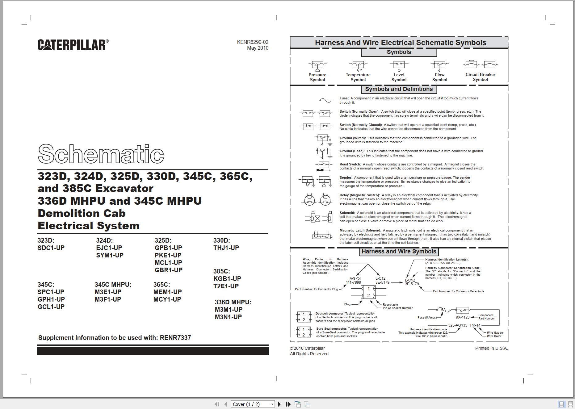 CAT Excavator 325D Electrical Hydraulic Schematic (1)
