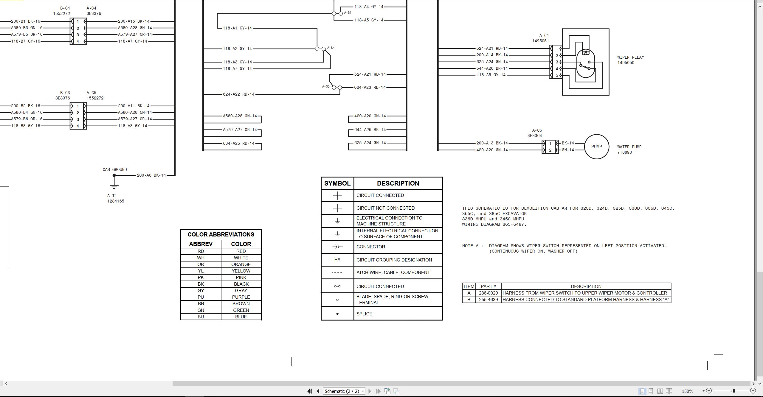 CAT Excavator 325D Electrical Hydraulic Schematic (2)