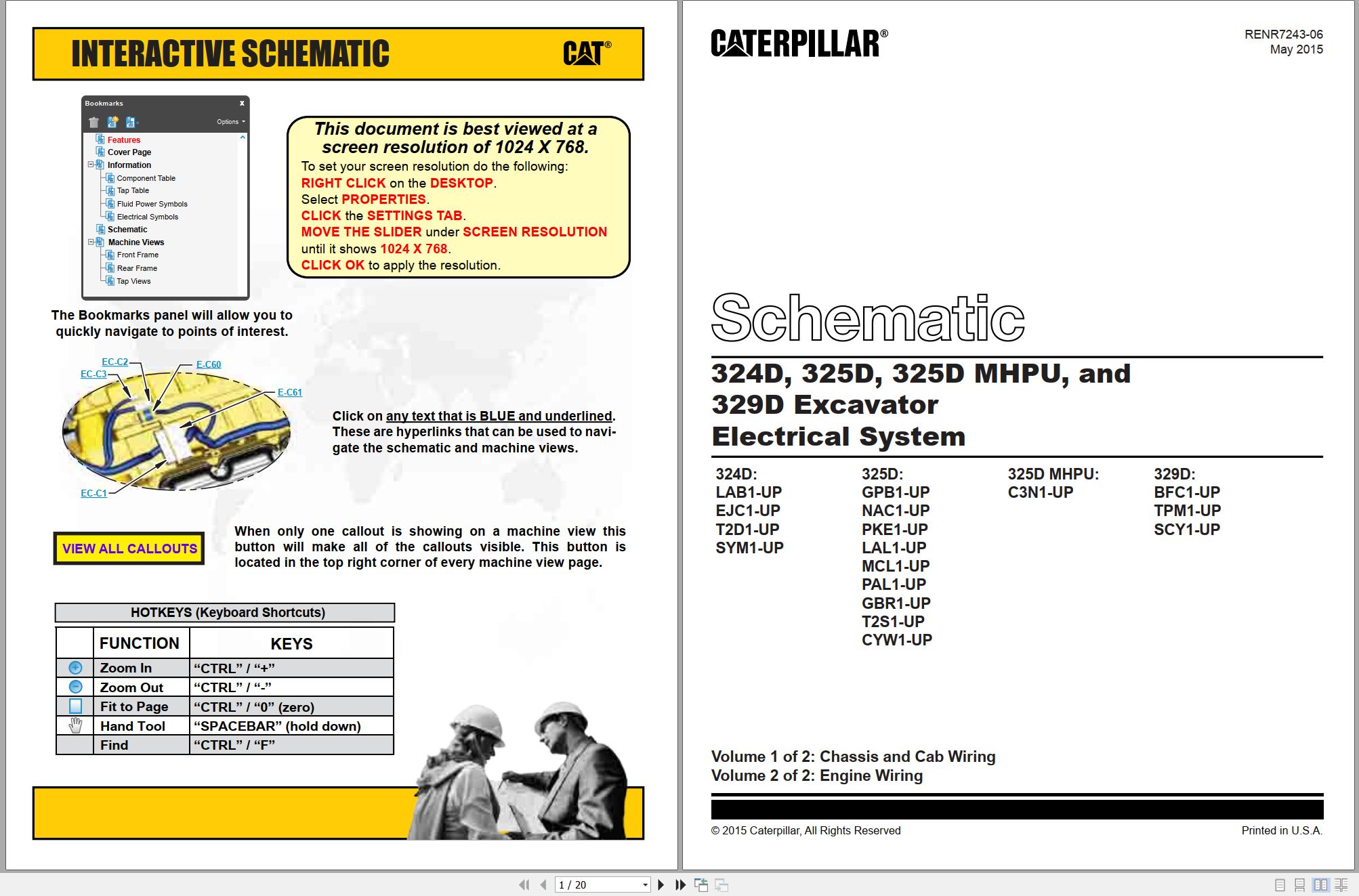 CAT Excavator 325D MHPU Electrical Hydraulic Schematic (1)