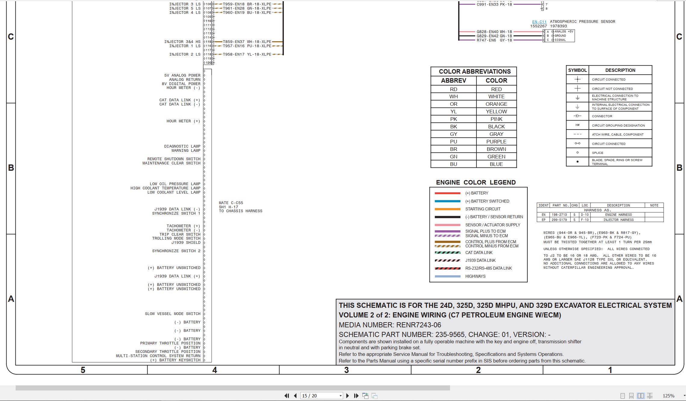 CAT Excavator 325D MHPU Electrical Hydraulic Schematic (2)