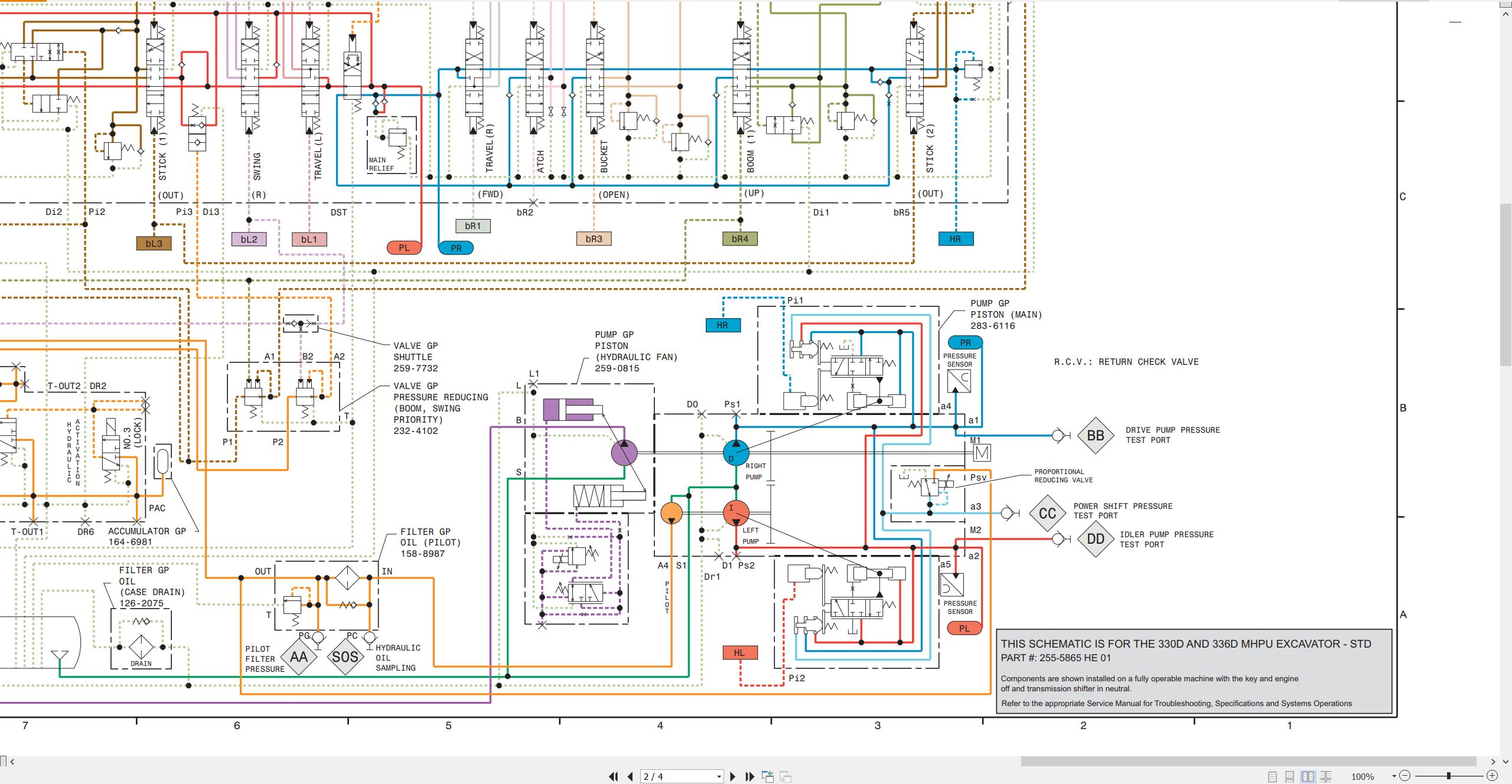 CAT Excavator 325D MHPU Electrical Hydraulic Schematic (3)