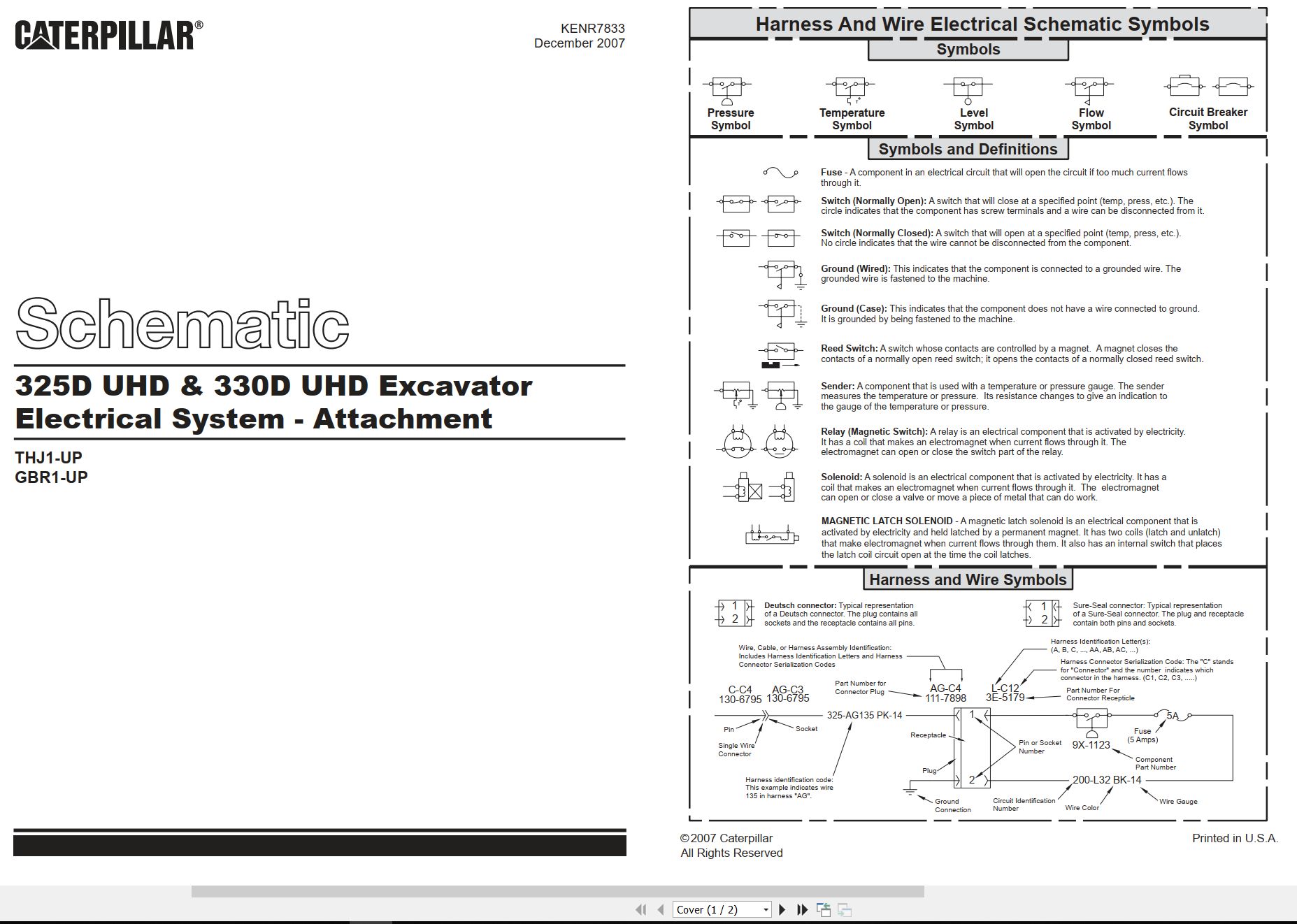 CAT Excavator 325D UHD Electrical Hydraulic Schematic (1)