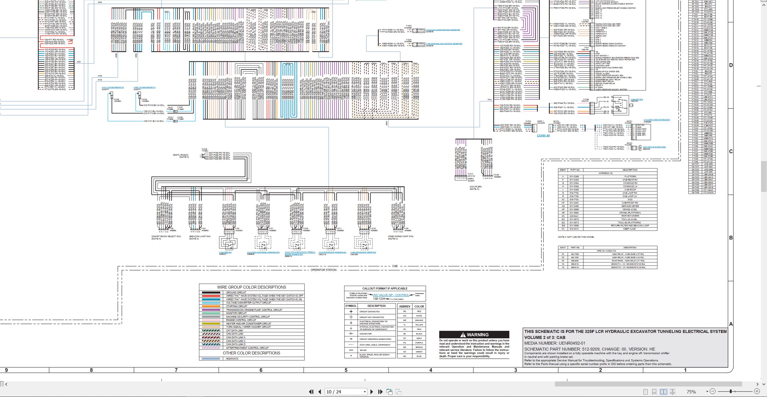 CAT Excavator 325F Electrical Hydraulic Schematic (2)