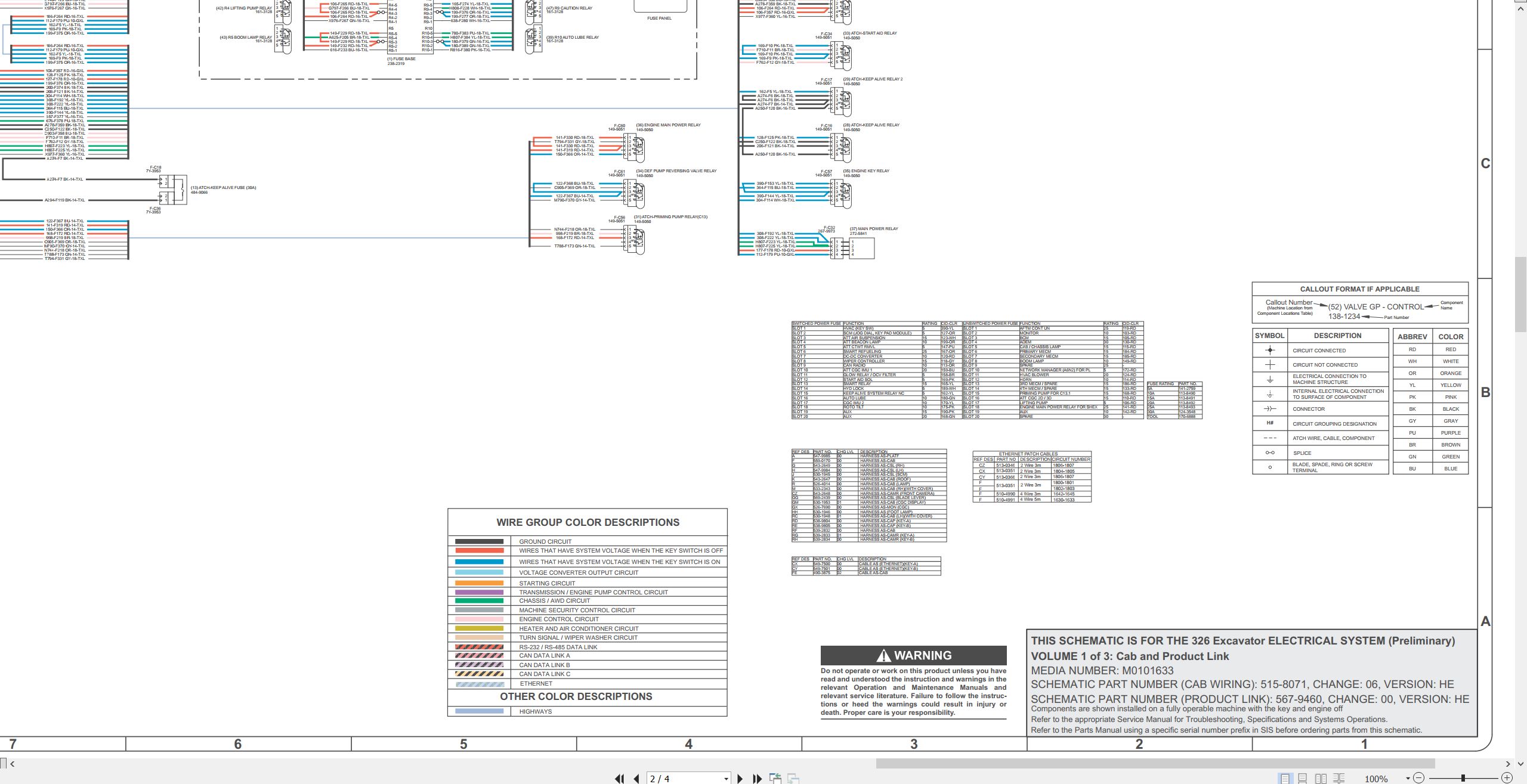 CAT Excavator 326 Electrical Hydraulic Schematic (2)