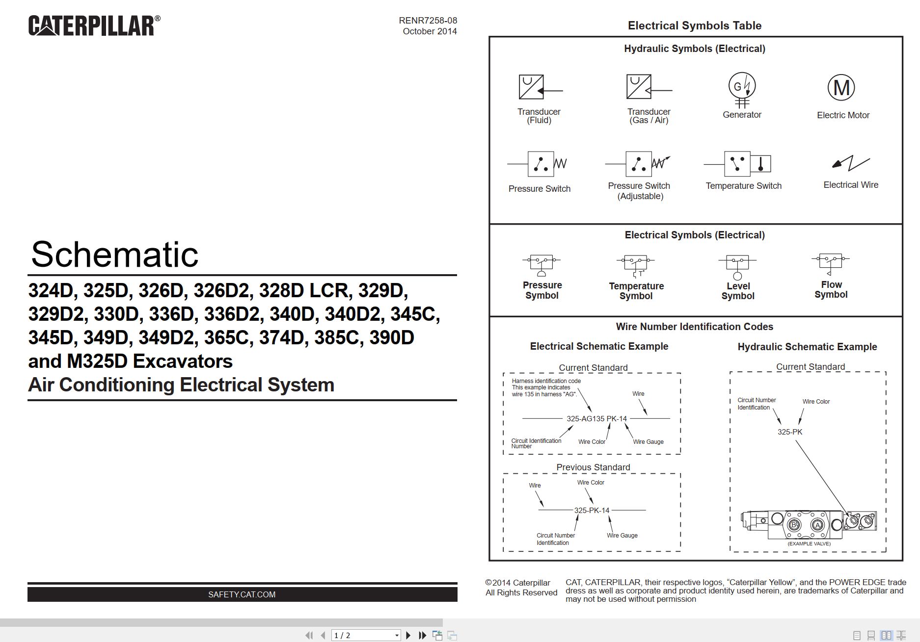 CAT Excavator 326D Electrical Hydraulic Schematic (1)