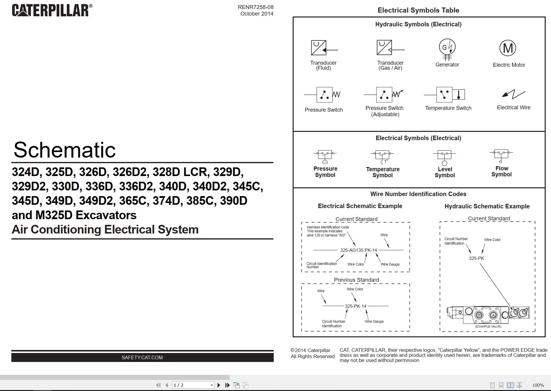 CAT Excavator 326D2 Electrical Hydraulic Schematic (1)