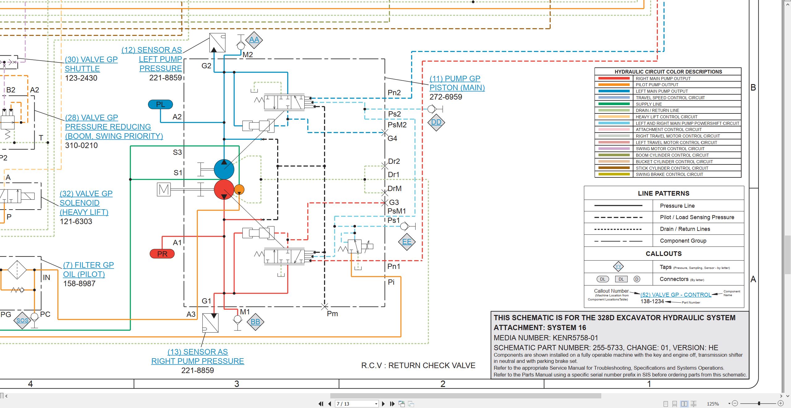 CAT Excavator 328D Hydraulic Schematic (2)