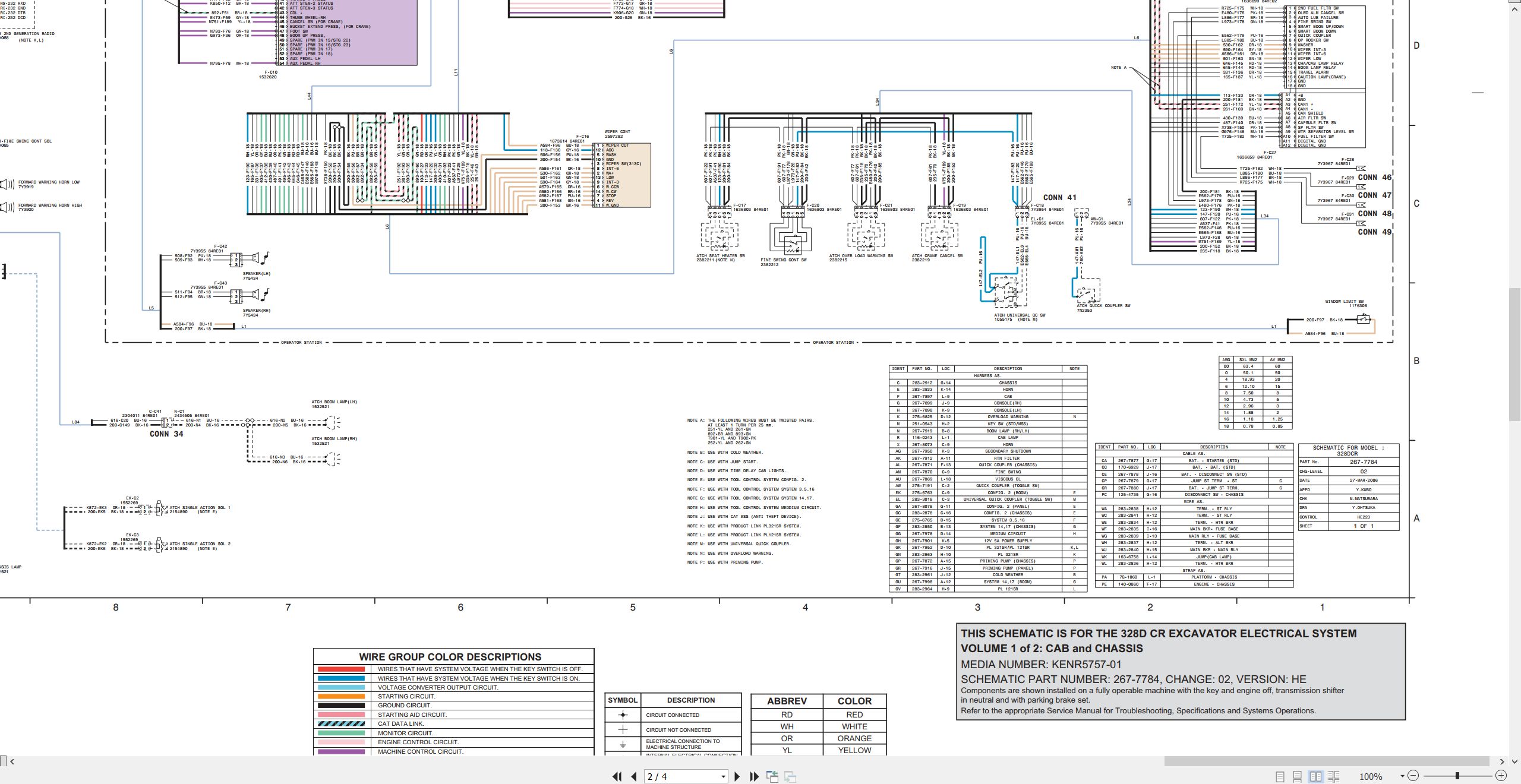 CAT Excavator 328D LCR Electrical Hydraulic Schematic (2)