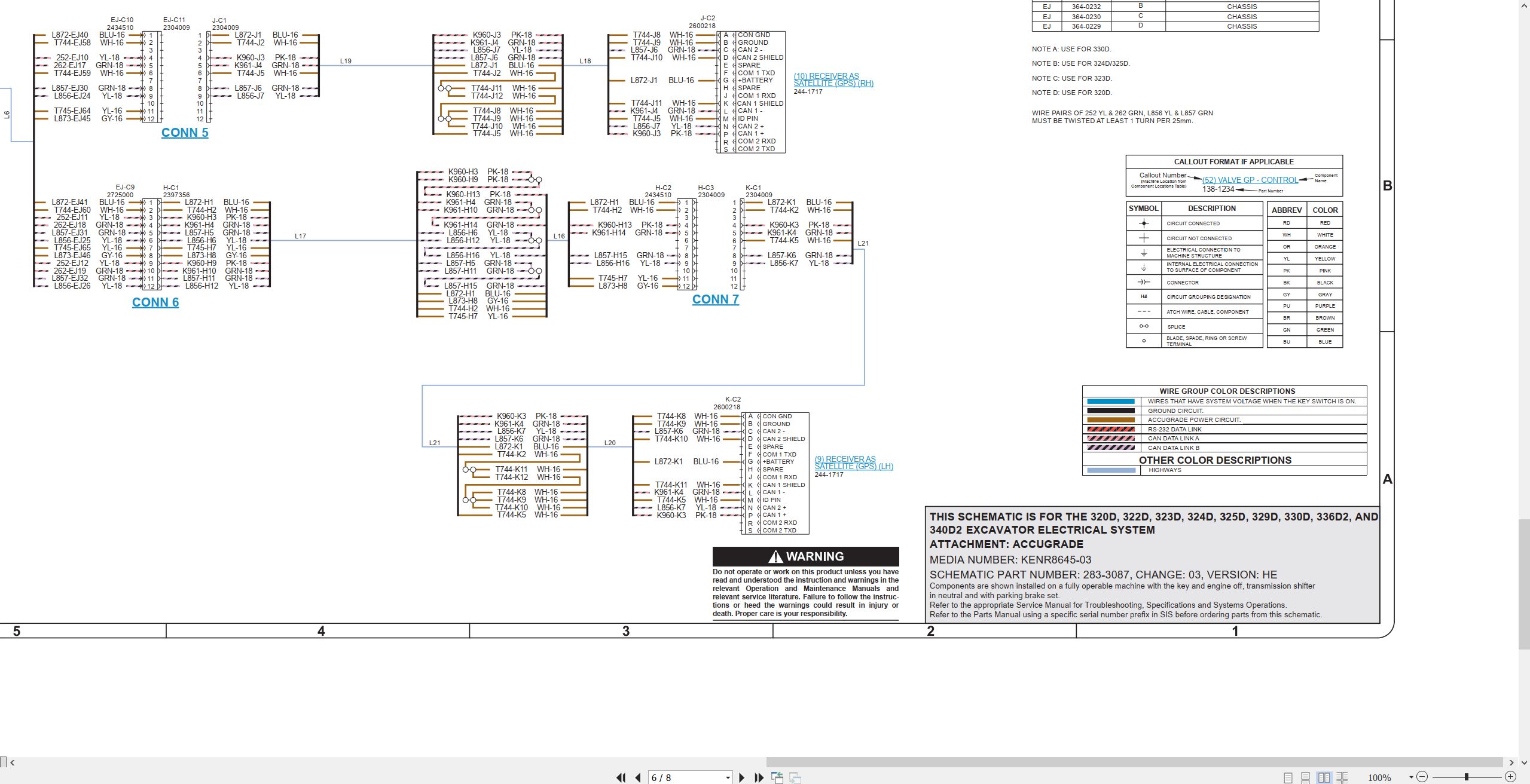 CAT Excavator 329D Electrical Hydraulic Schematic (2)