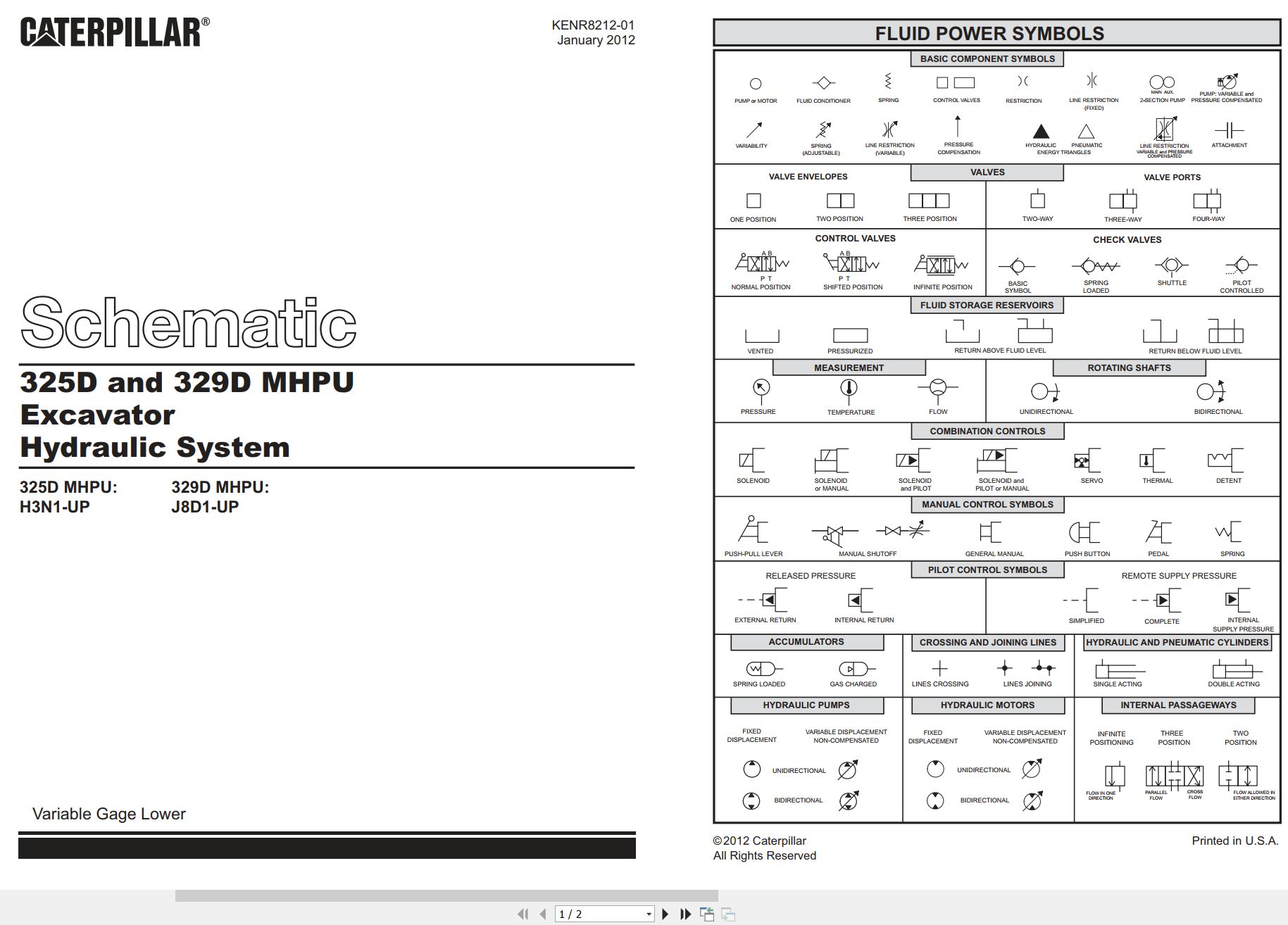 CAT Excavator 329D MHPU Hydraulic Schematic (1)