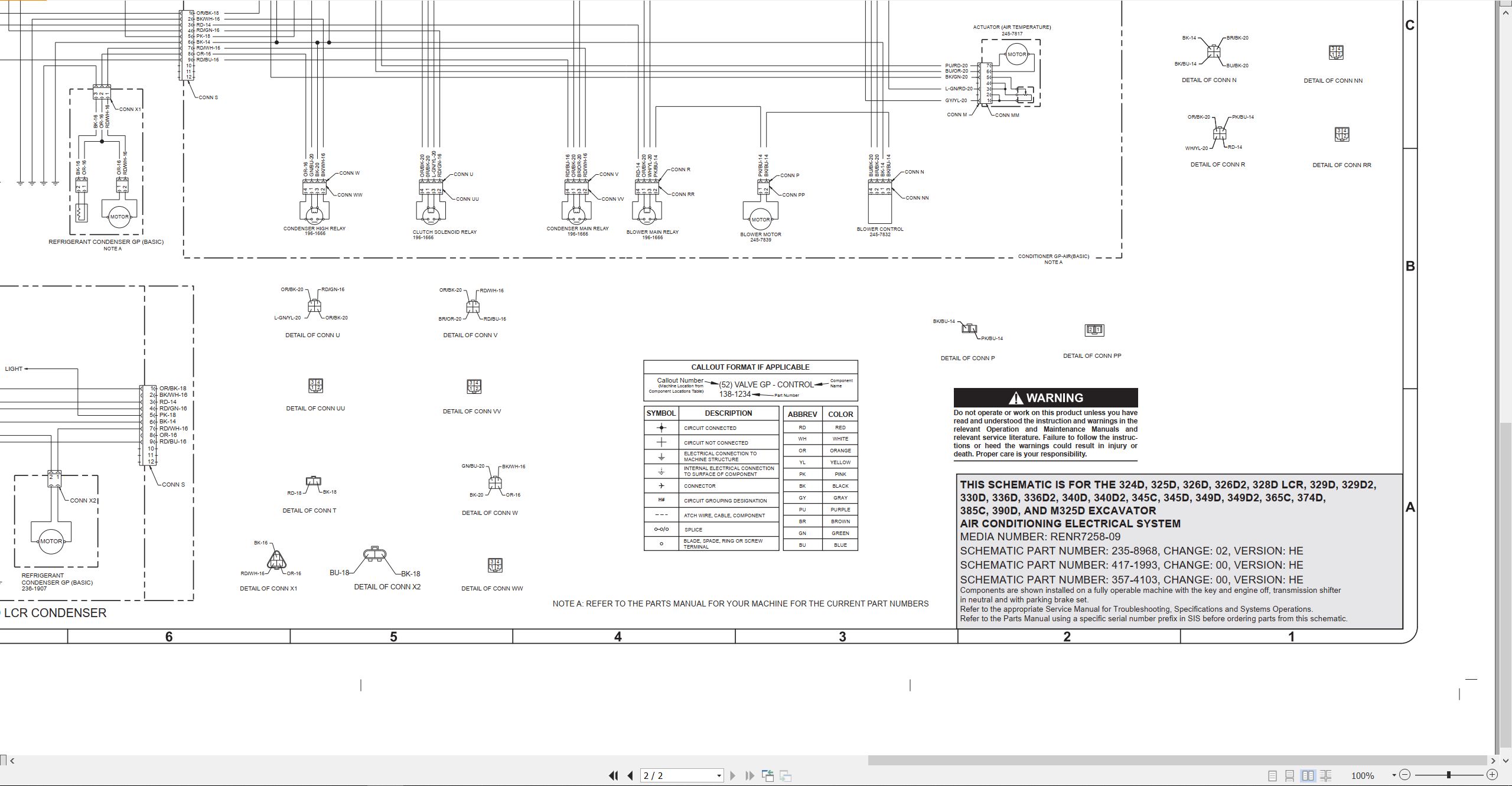 CAT Excavator 329D2 Electrical Hydraulic Schematic (3)