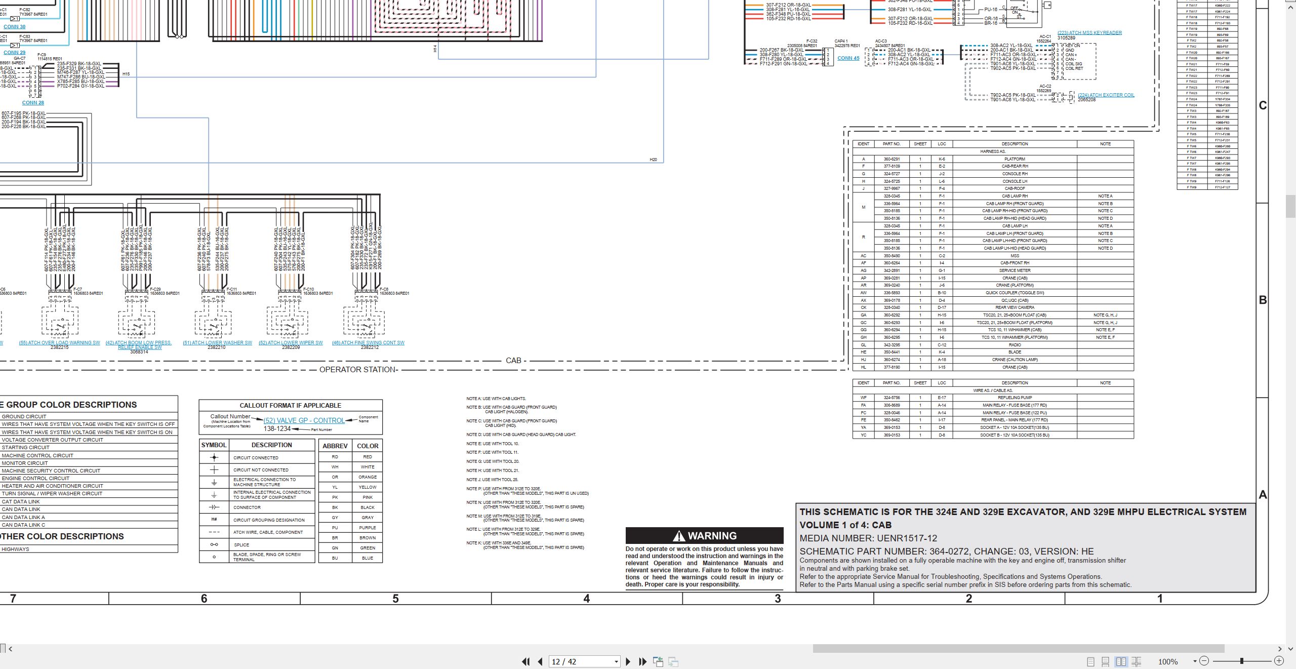 CAT Excavator 329E Electrical Hydraulic Schematic (2)
