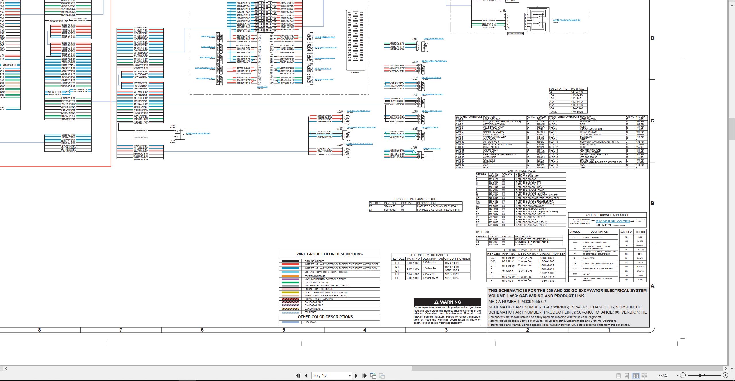 CAT Excavator 330 Electrical Hydraulic Schematic (2)