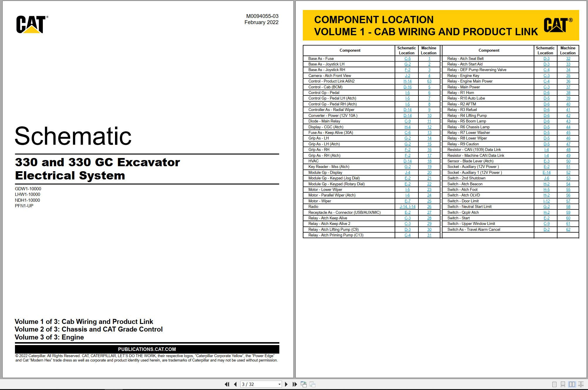 CAT Excavator 330 GC Electrical Hydraulic Schematic (1)