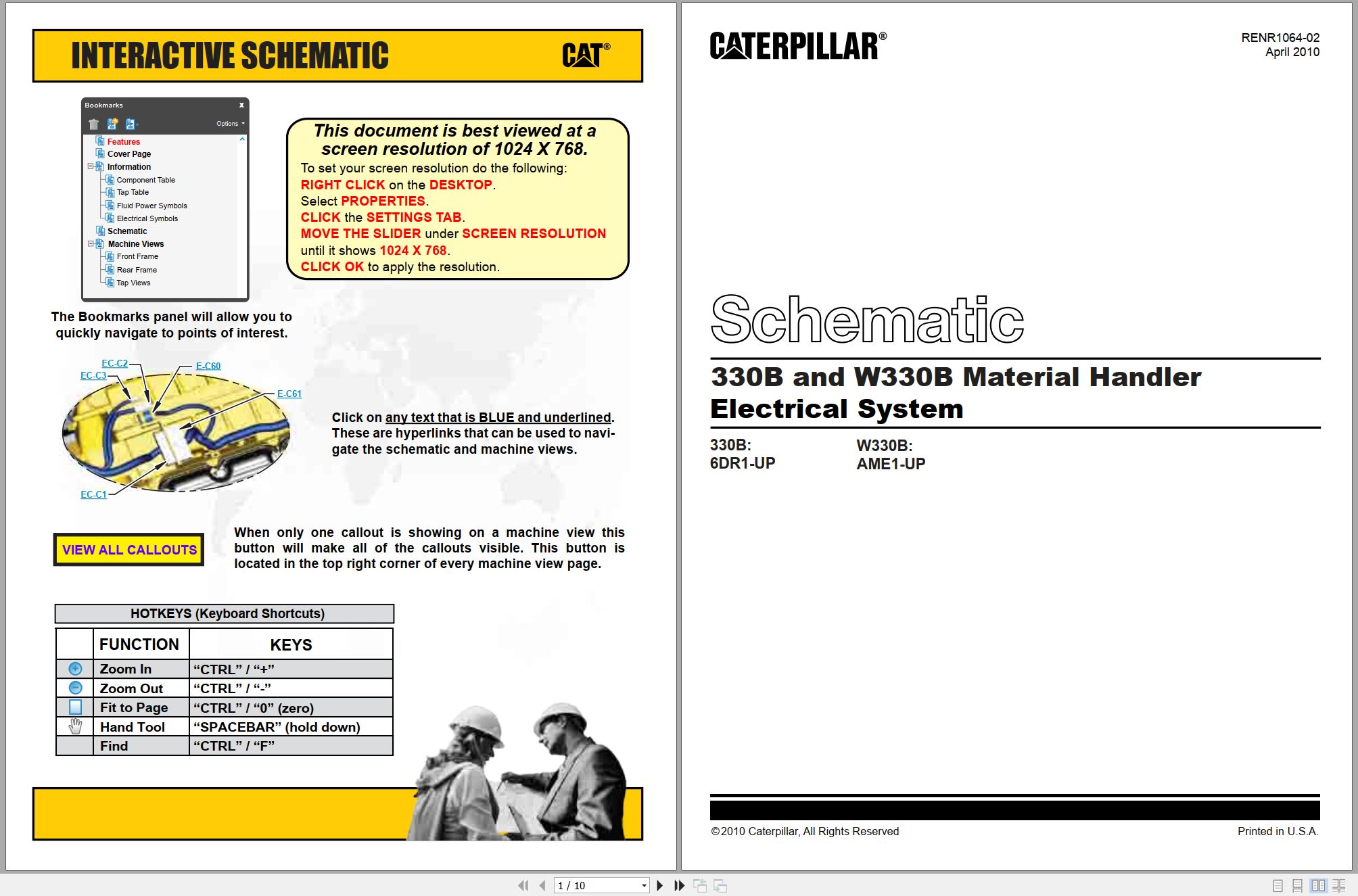CAT Excavator 330B Electrical Hydraulic Schematic (1)