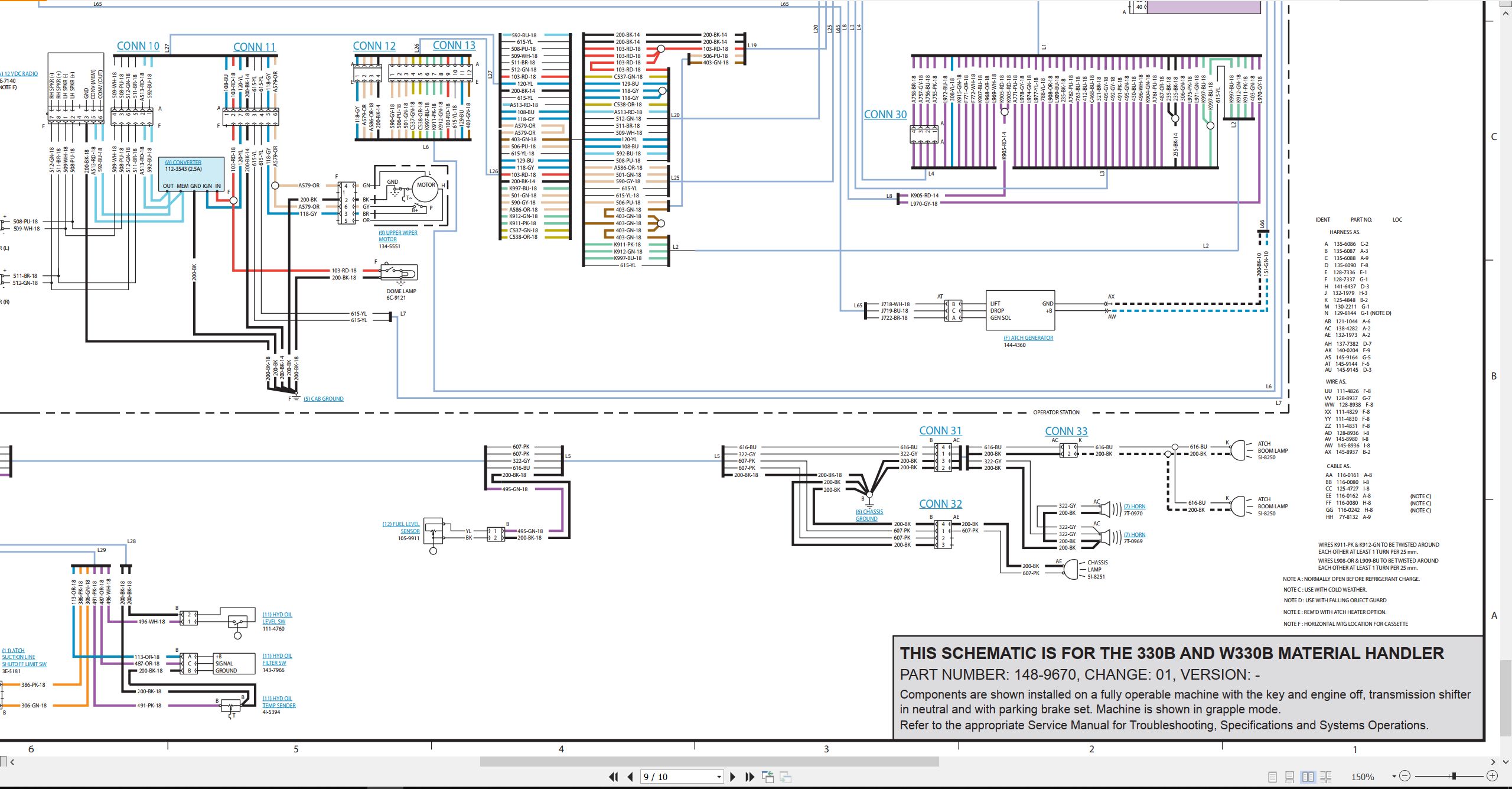CAT Excavator 330B Electrical Hydraulic Schematic (2)