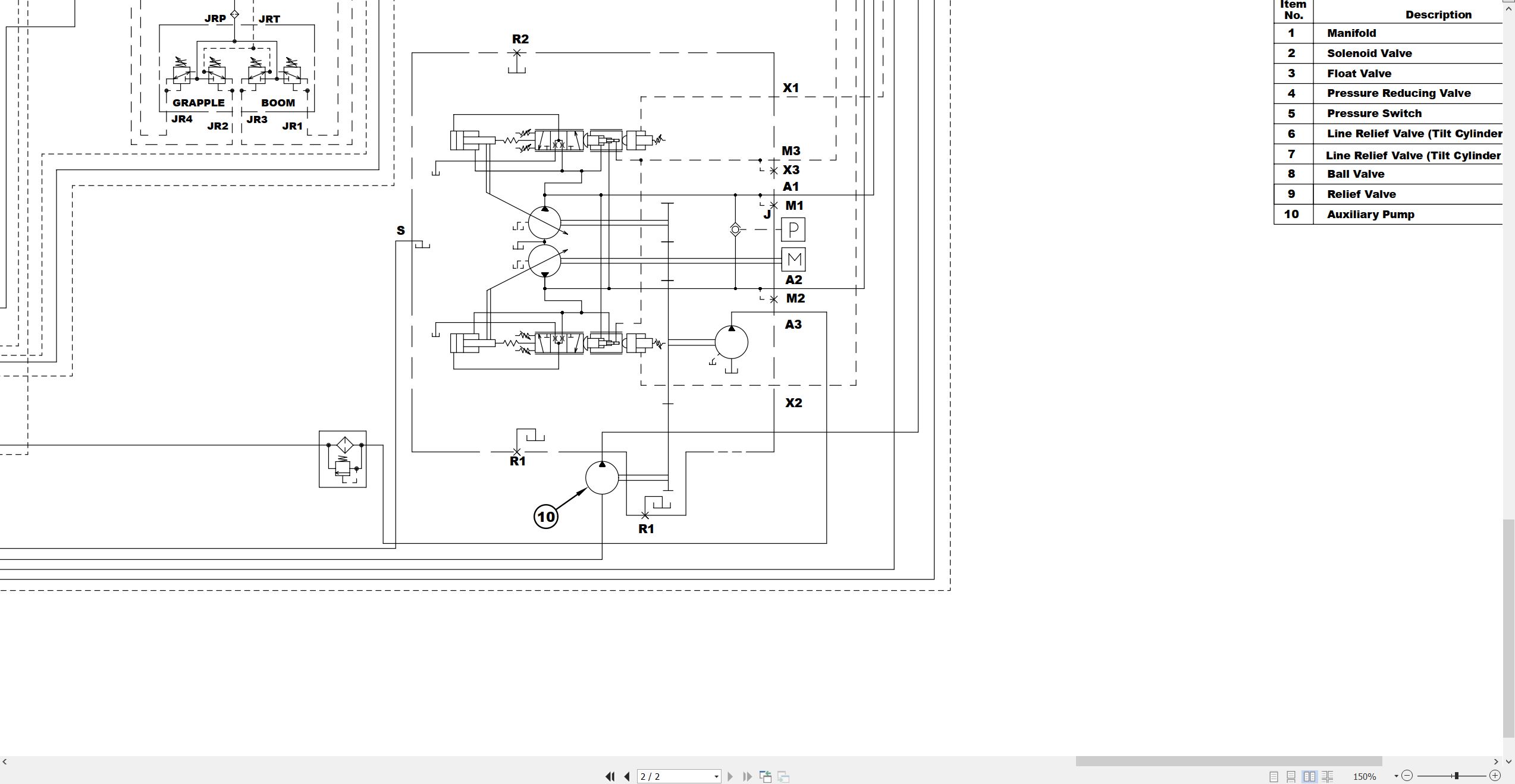 CAT Excavator 330B Electrical Hydraulic Schematic (3)
