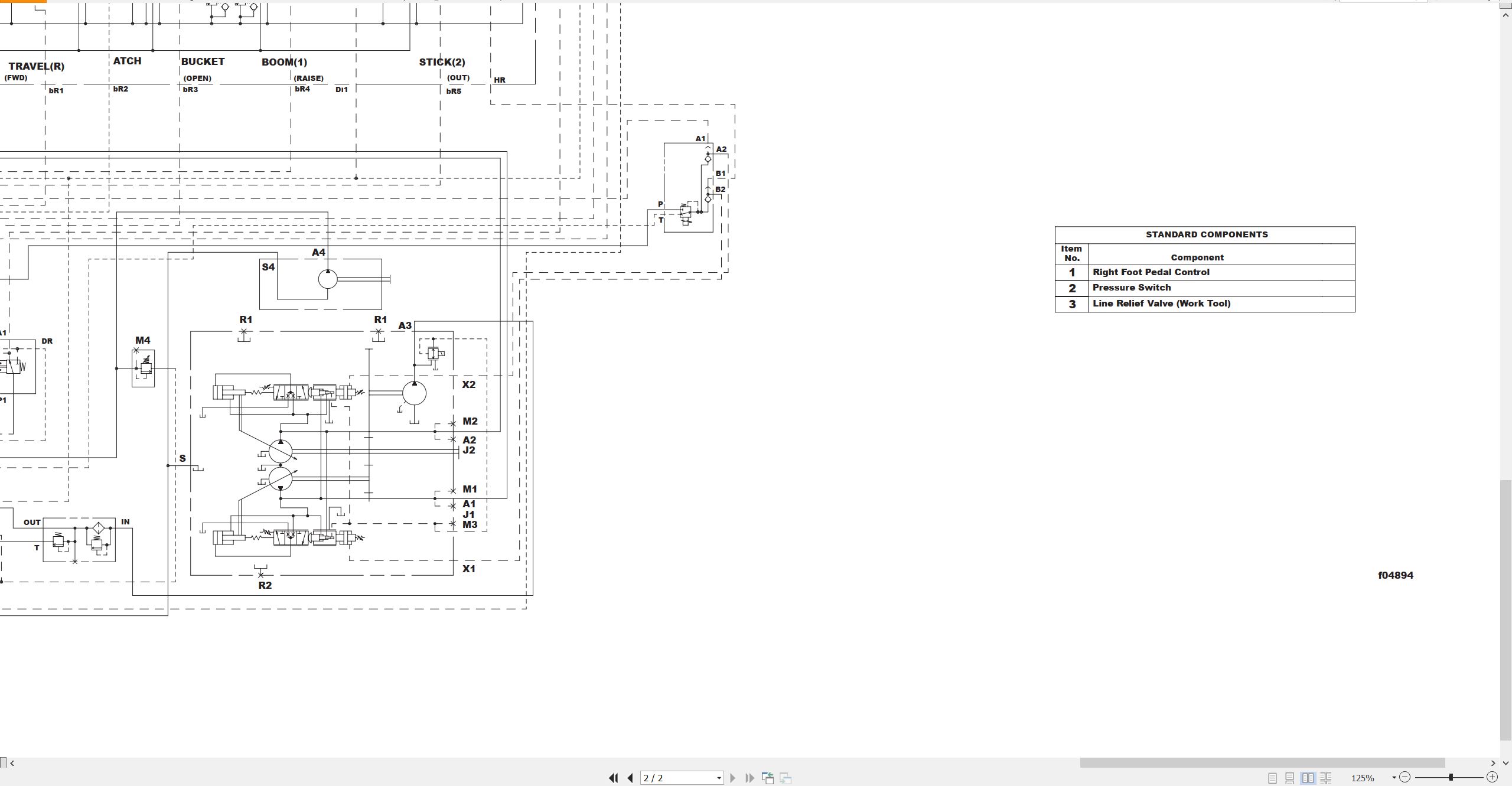 CAT Excavator 330C Electrical Hydraulic Schematic (3)