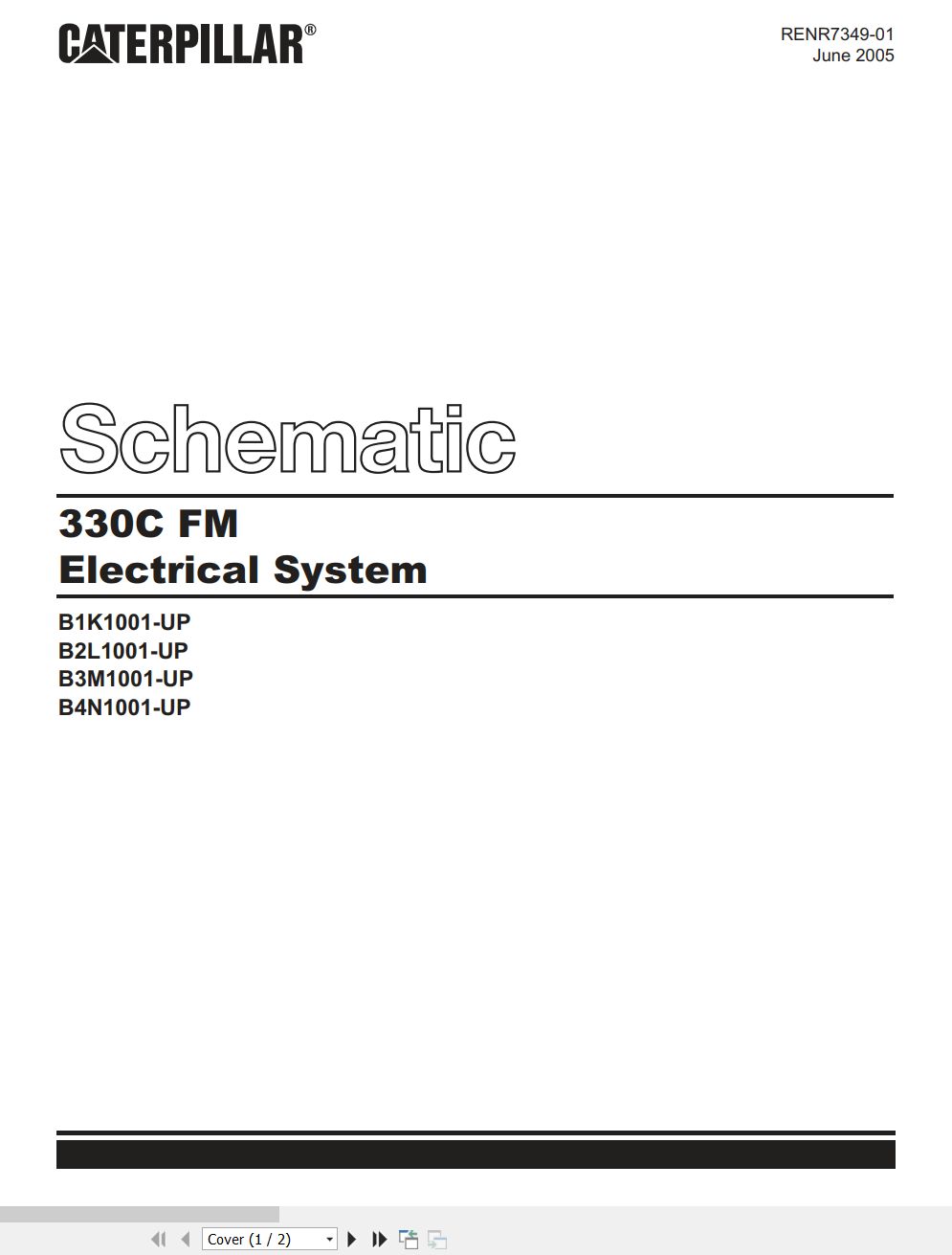 CAT Excavator 330C FM Electrical Schematic RENR7349 01 2005 (1)