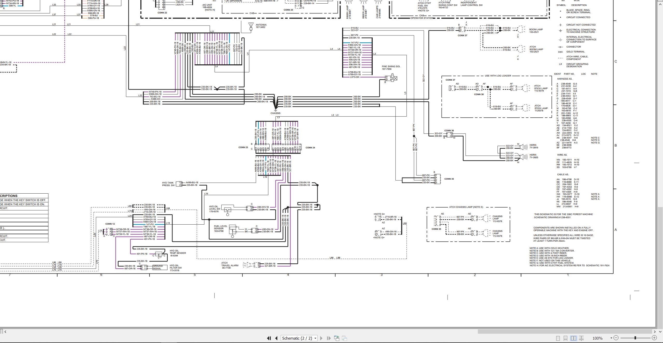 CAT Excavator 330C FM Electrical Schematic RENR7349 01 2005 (2)