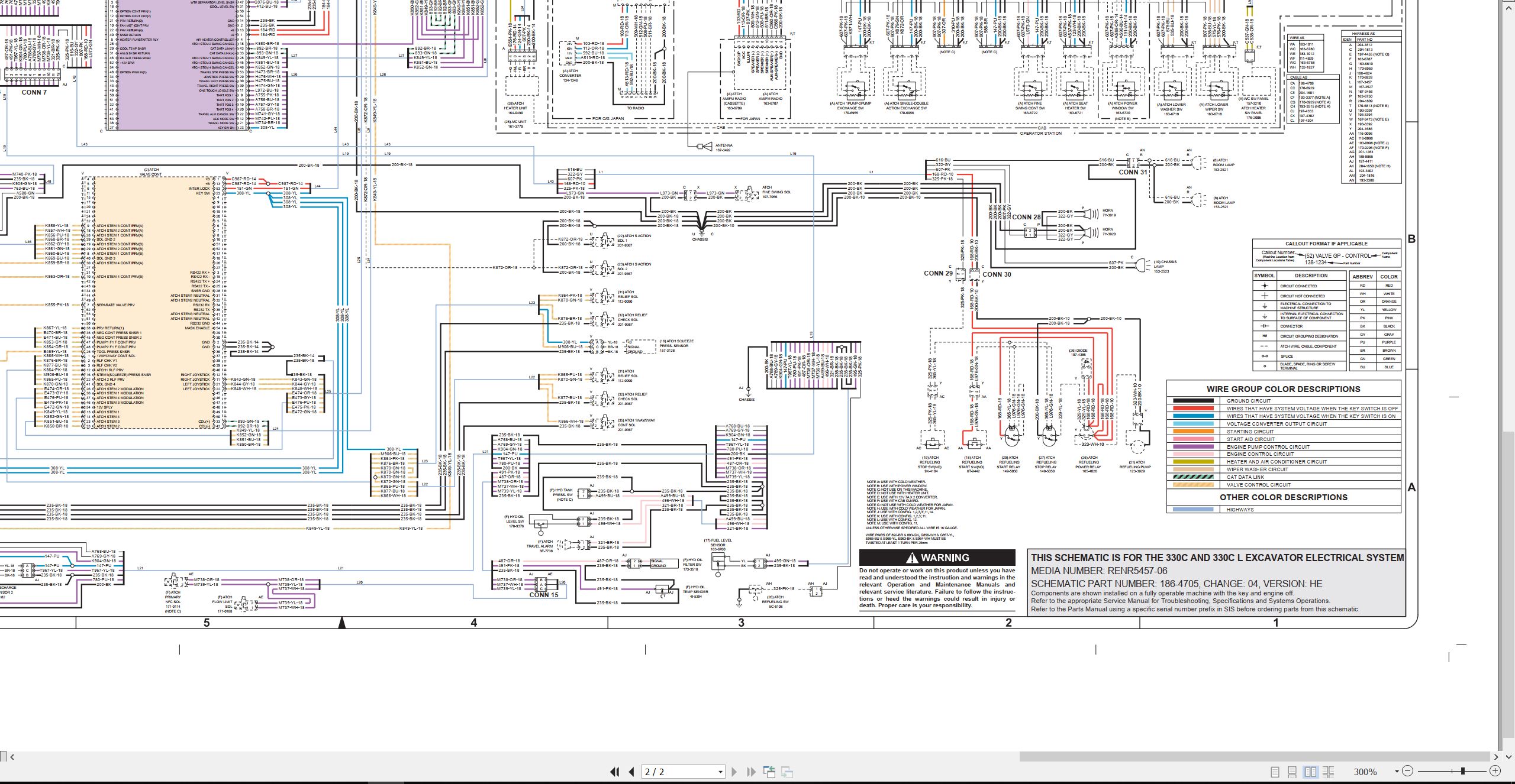 CAT Excavator 330C L Electrical Schematic (2)