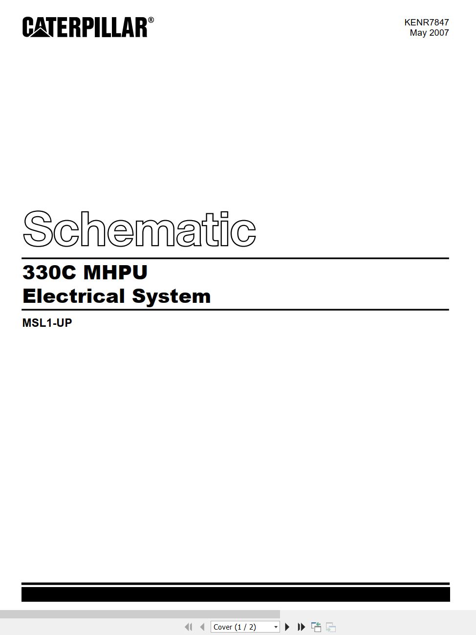 CAT Excavator 330C MHPU Electrical Hydraulic Schematic (1)