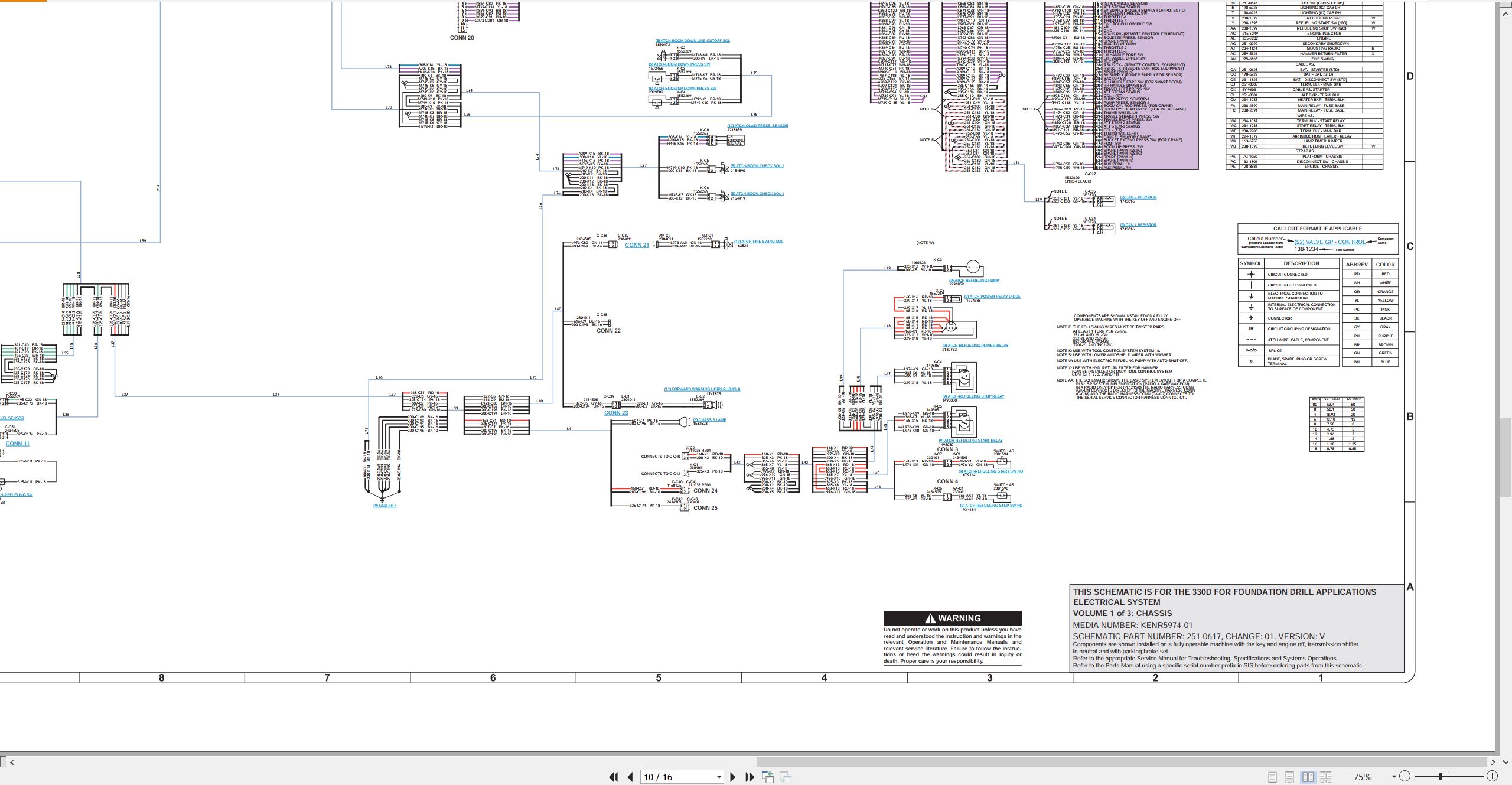 CAT Excavator 330D Electrical Hydraulic Schematic (2)