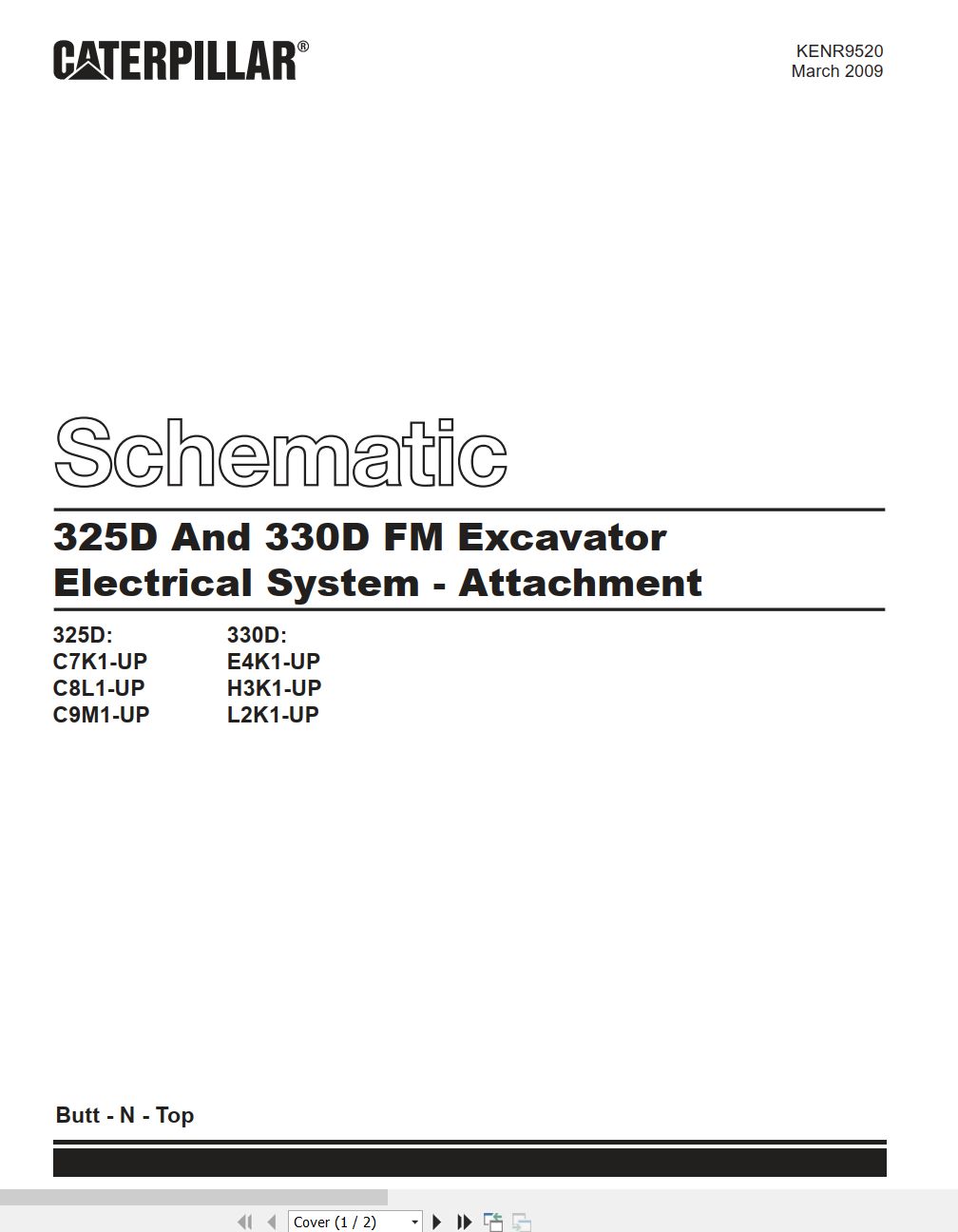 CAT Excavator 330D FM Electrical Hydraulic Schematic (1)