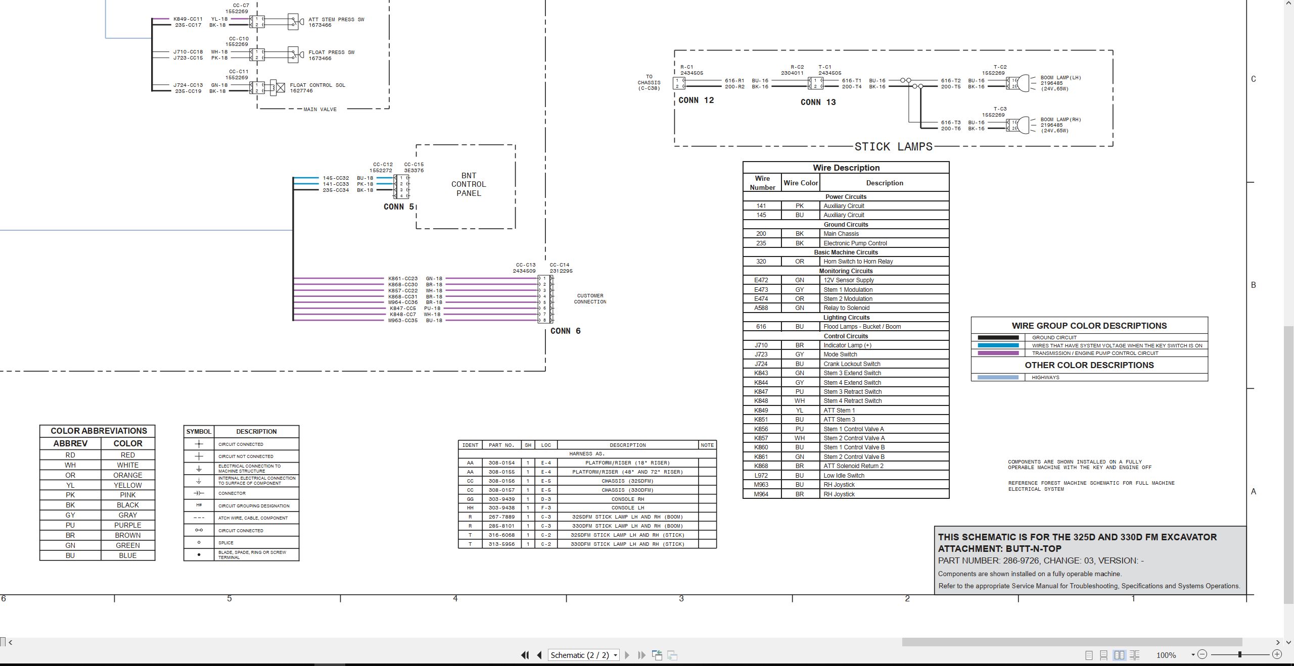 CAT Excavator 330D FM Electrical Hydraulic Schematic (2)