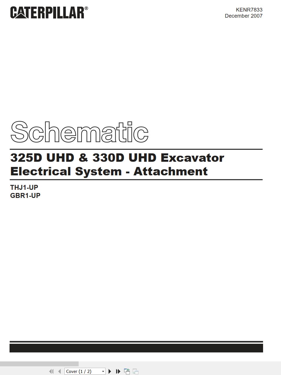 CAT Excavator 330D UHD Electrical Hydraulic Schematic (1)