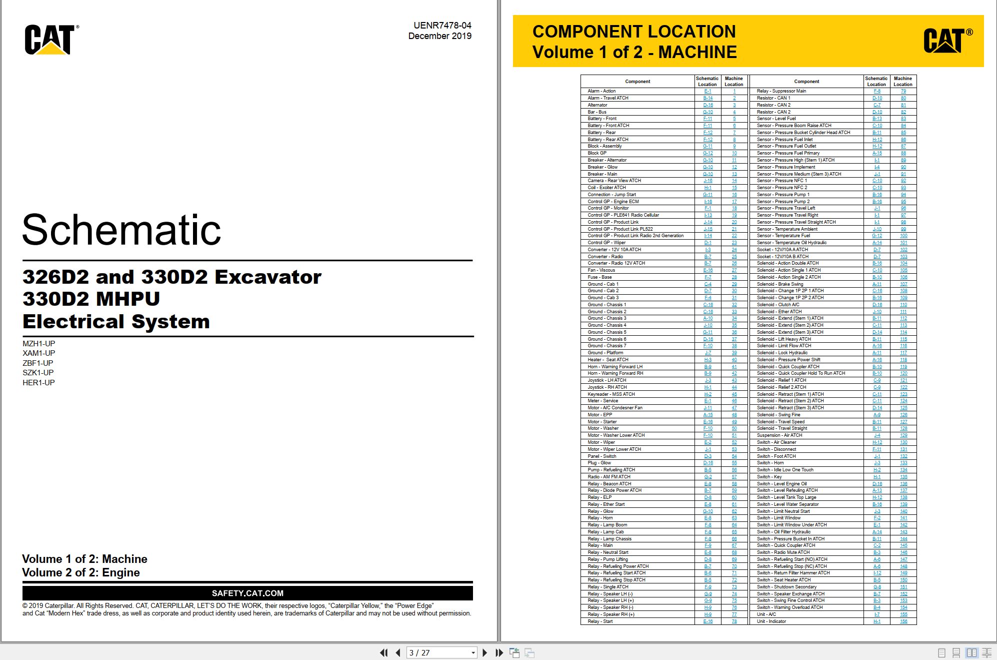 CAT Excavator 330D2 MHPU Electrical Hydraulic Schematic (1)