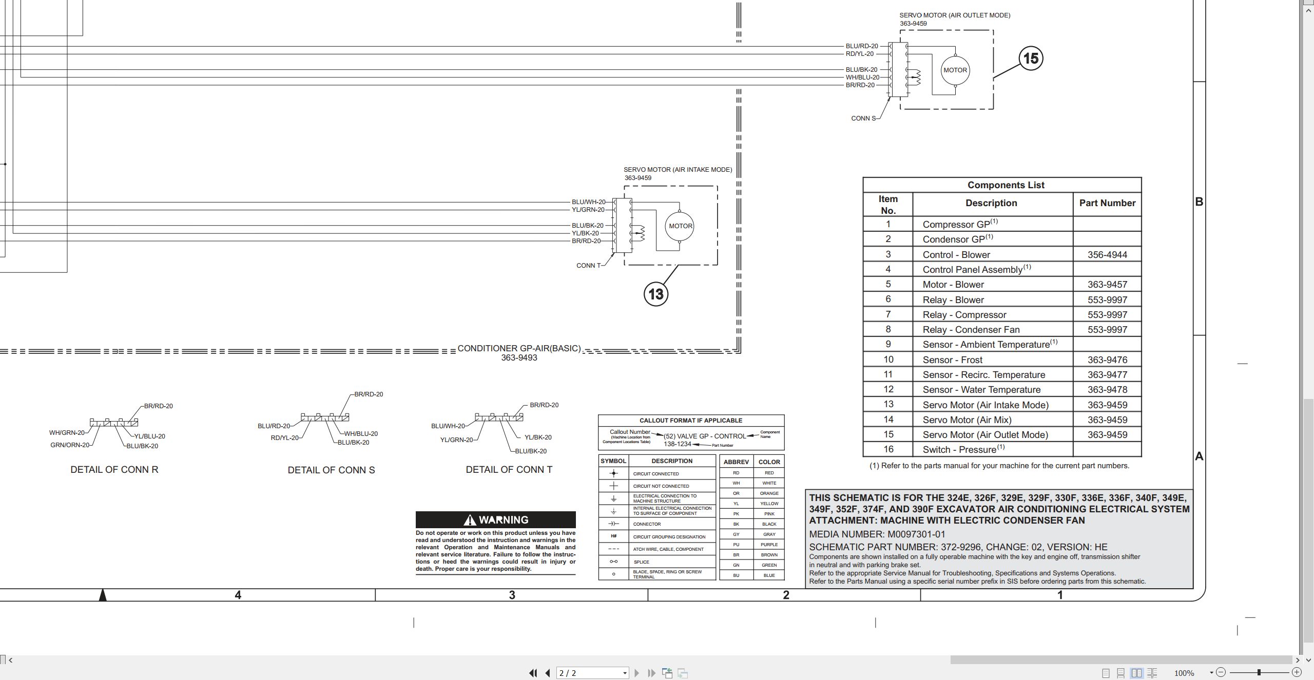 CAT Excavator 330F Electrical Hydraulic Schematic (3)