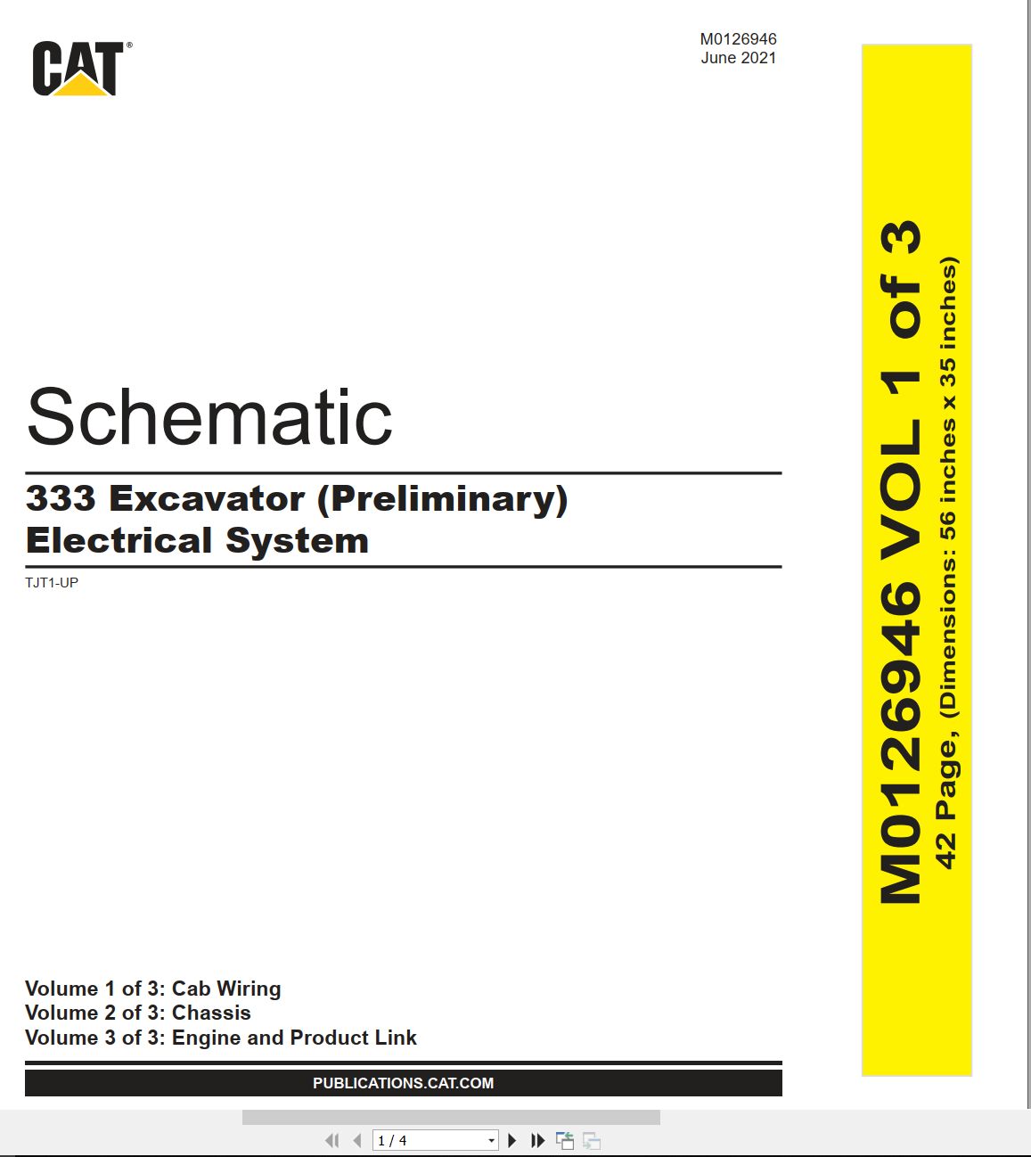 CAT Excavator 333 Electrical Hydraulic Schematic (1)